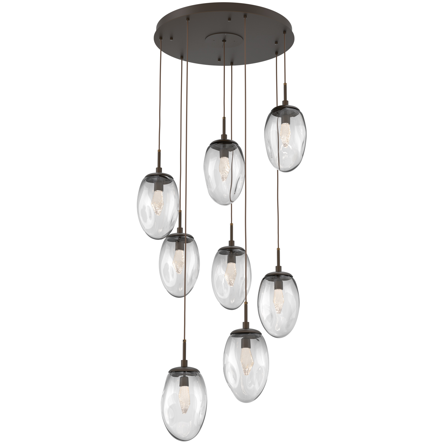 Meteo LED LED Flat Bronze Chandelier Ceiling Light, Round Multi-Port