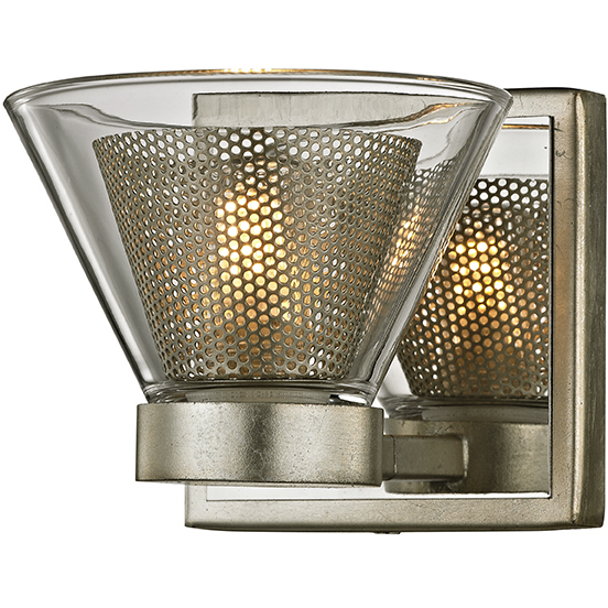 Wink LED 5.25 inch Silver Leaf Bath And Vanity Wall Light, Clear Glass