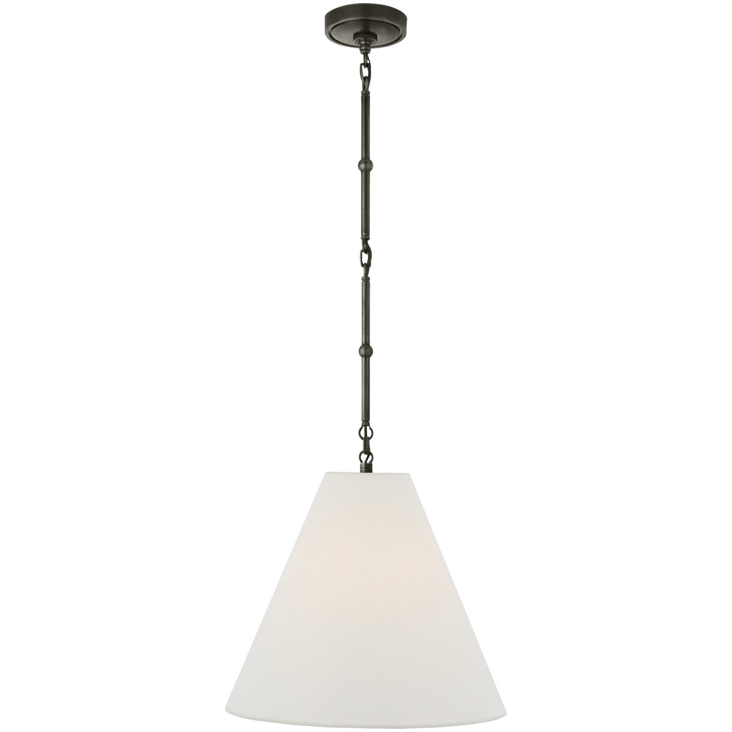 Thomas O'Brien Goodman 1 Light 15 inch Bronze Hanging Shade Ceiling Light in Linen, Small