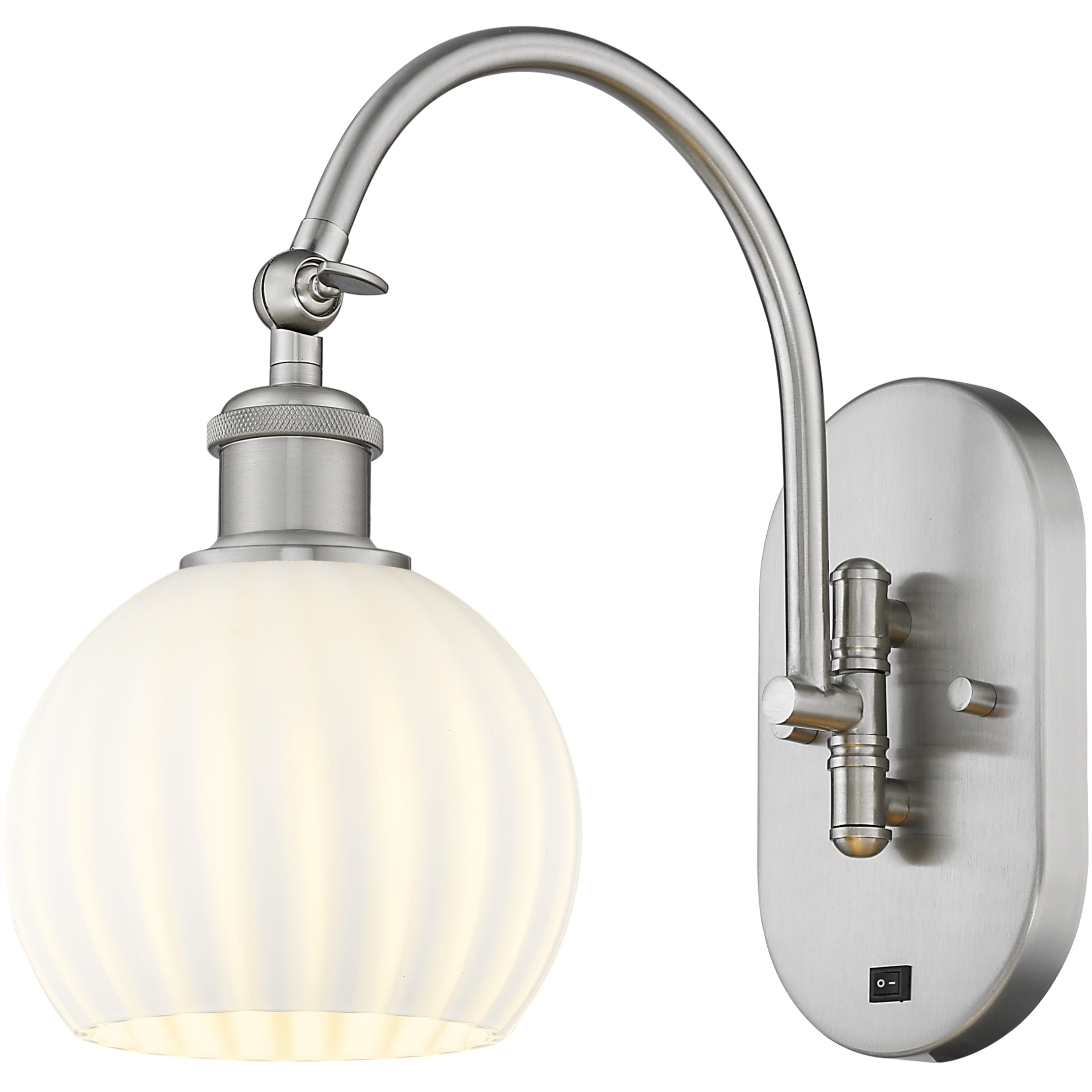 Ballston White Venetian 1 Light 6 inch Brushed Satin Nickel Sconce Wall Light