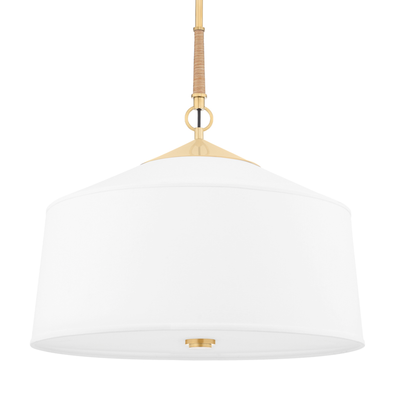 White Plains 3 Light 22.25 inch Aged Brass Pendant Ceiling Light
