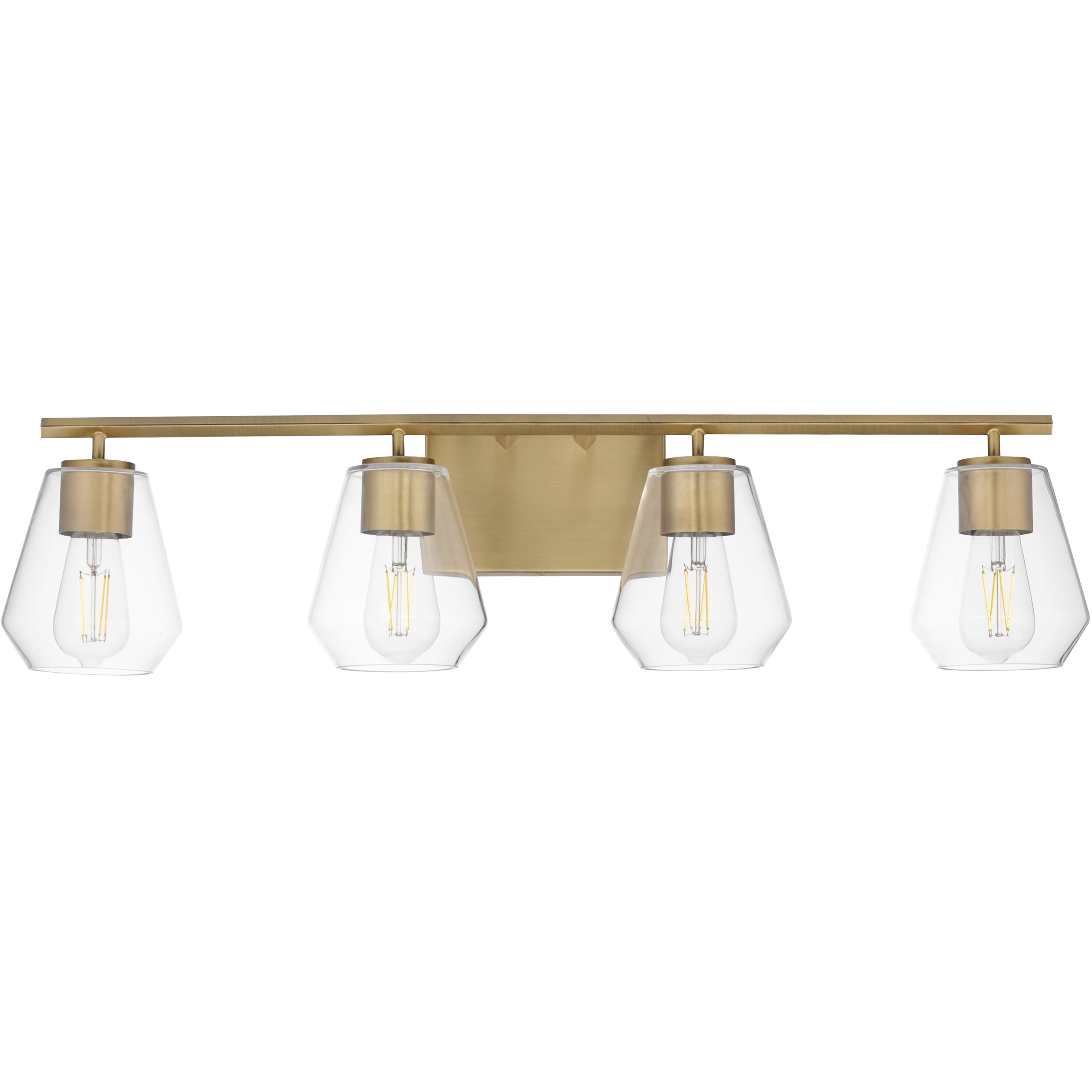Geode 4 Light 31.25 inch Natural Aged Brass Bath Vanity Wall Light
