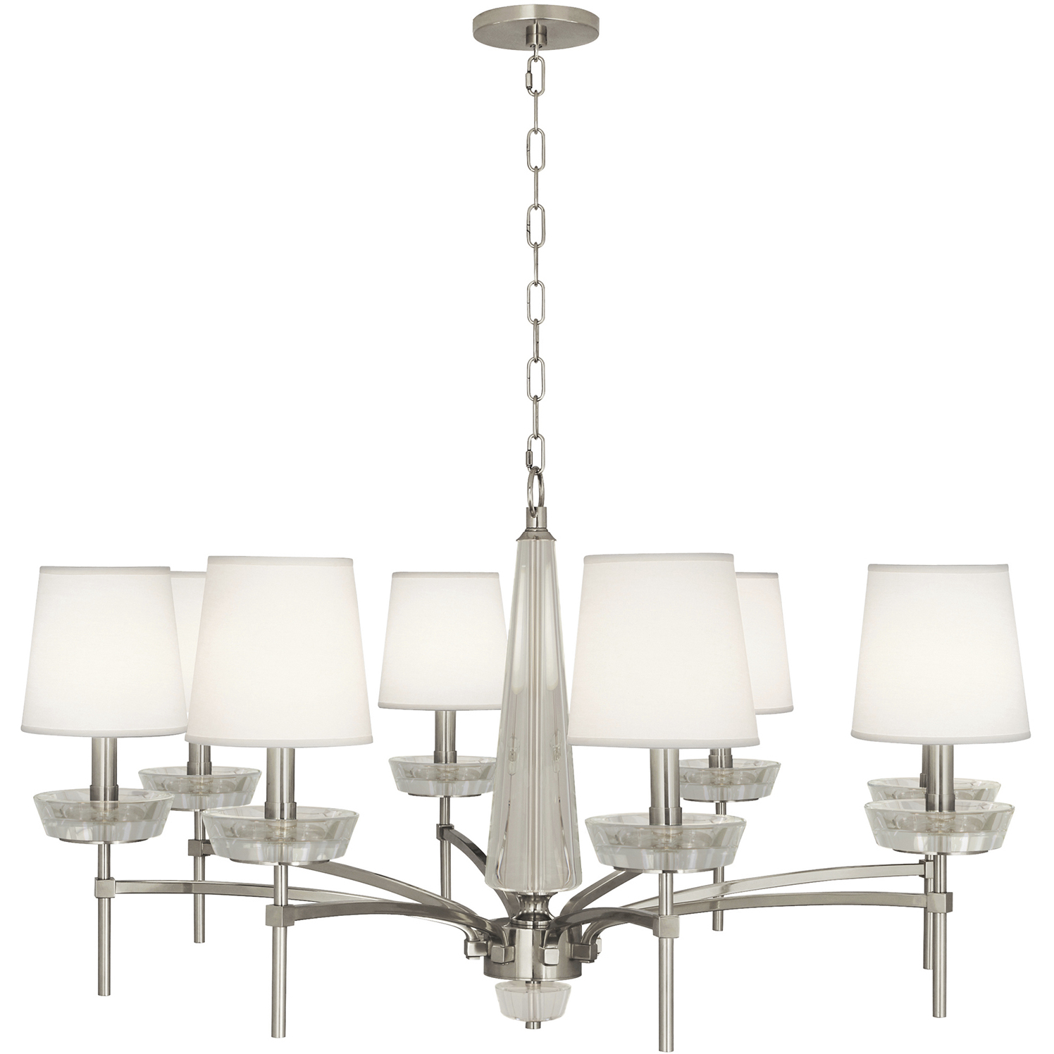 Cristallo LED 41 inch Polished Nickel with Lucite Chandelier Ceiling Light in Lucite Crystal