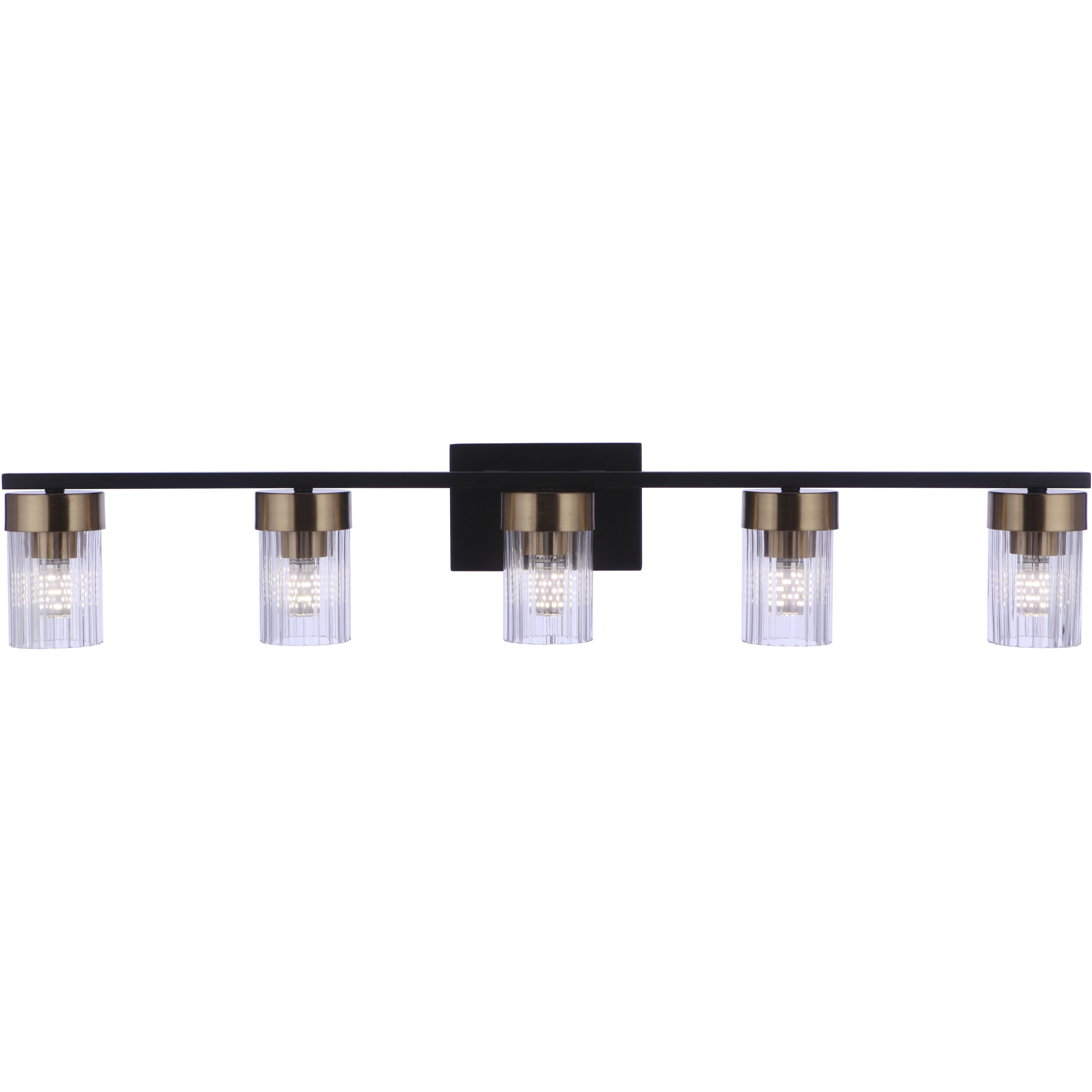 Bond Street 5 Light 35 inch Flat Black/Satin Brass Vanity Light Wall Light
