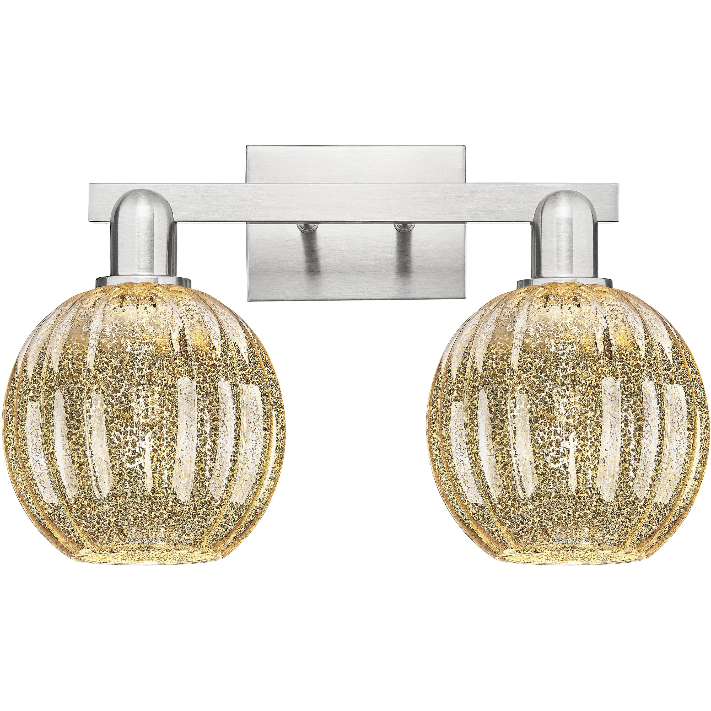 Preston 2 Light 16 inch Brushed Satin Nickel Bath Vanity Light Wall Light in Mercury Glass