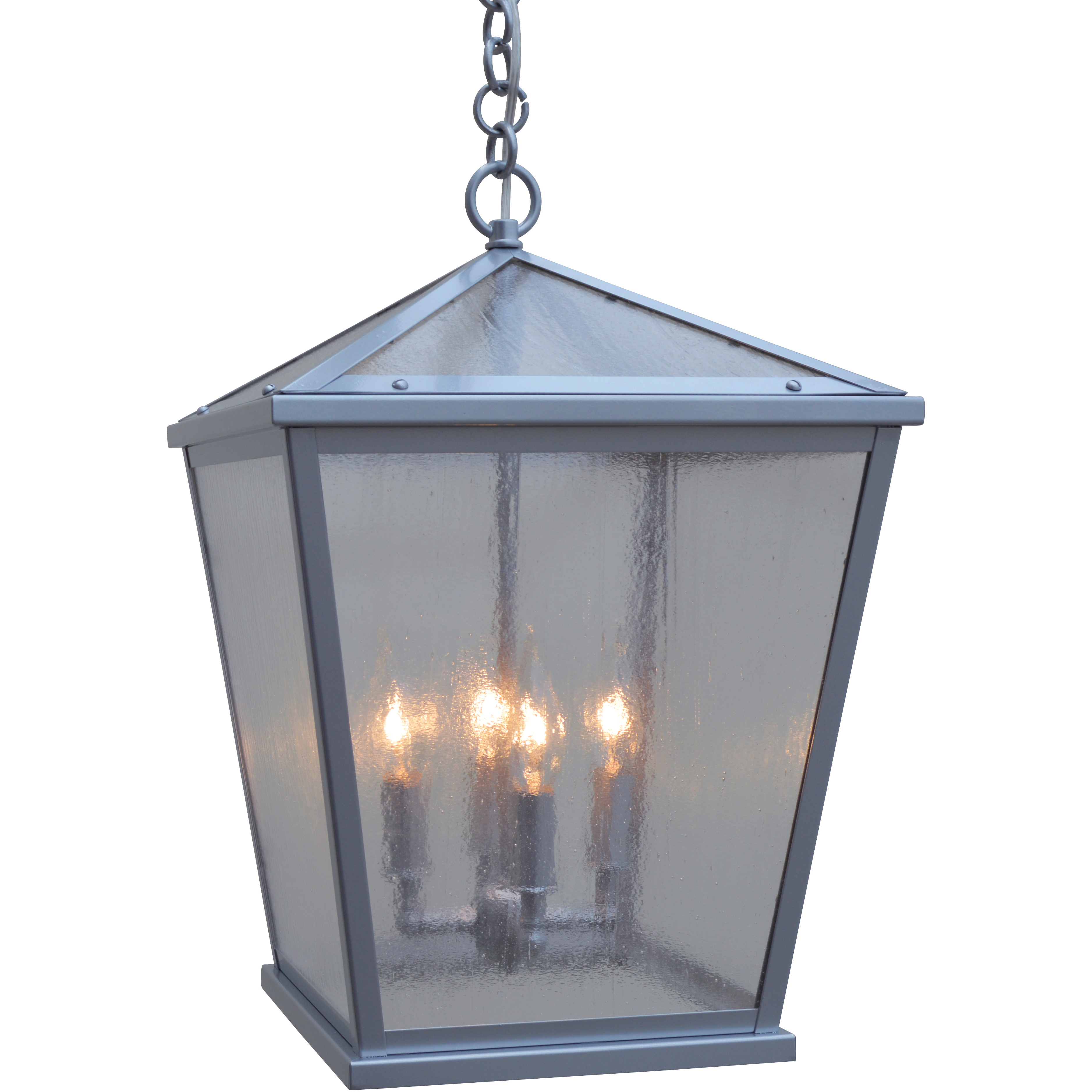 Devonshire 4 Light 12.5 inch Mission Brown Outdoor Pendant in White Opalescent