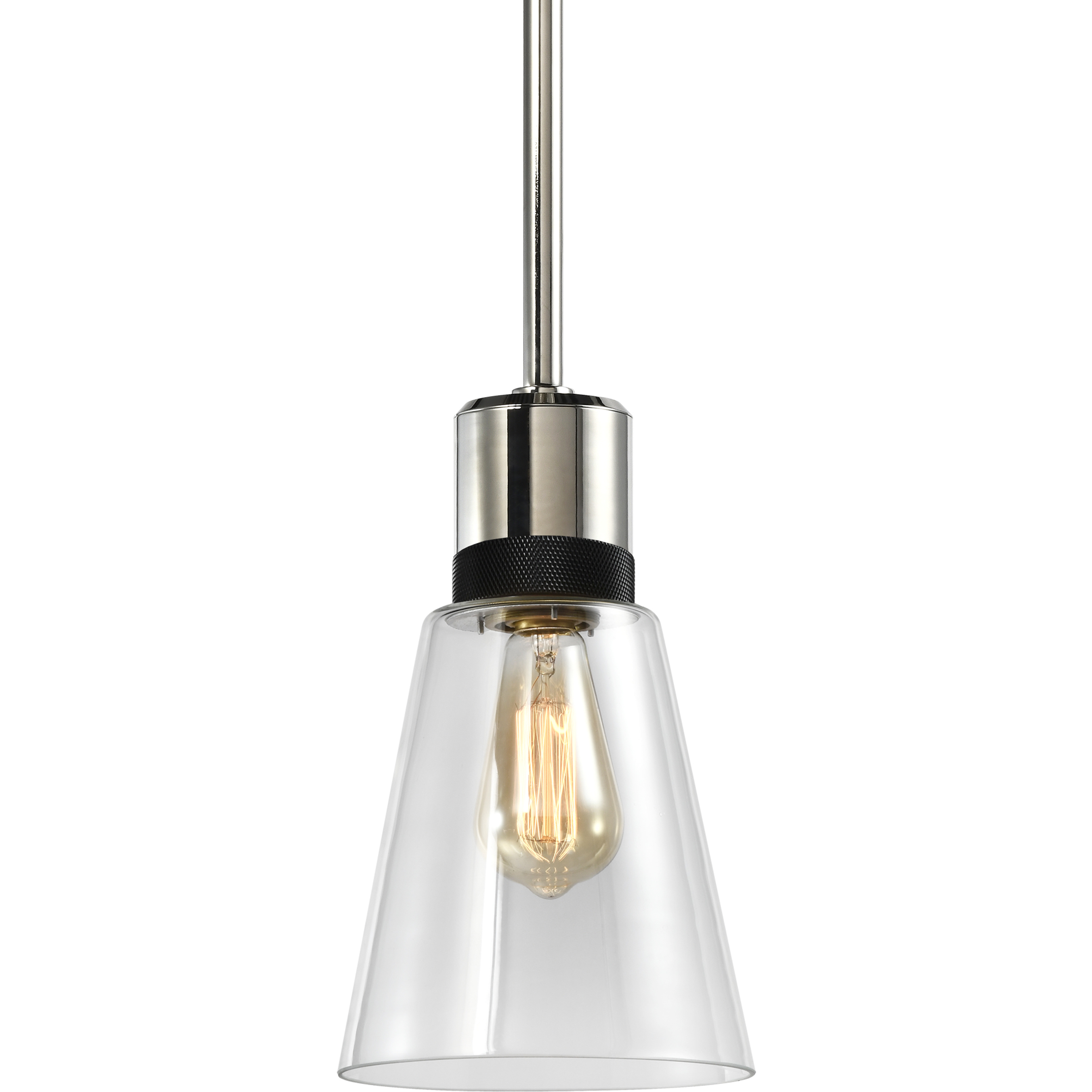 Zigrina 1 Light 7.13 inch Polished Nickel with Satin Brushed Black Pendant Ceiling Light