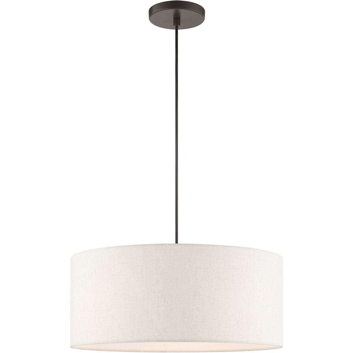 Meadow 3 Light 18 inch English Bronze Drum Pendant Ceiling Light