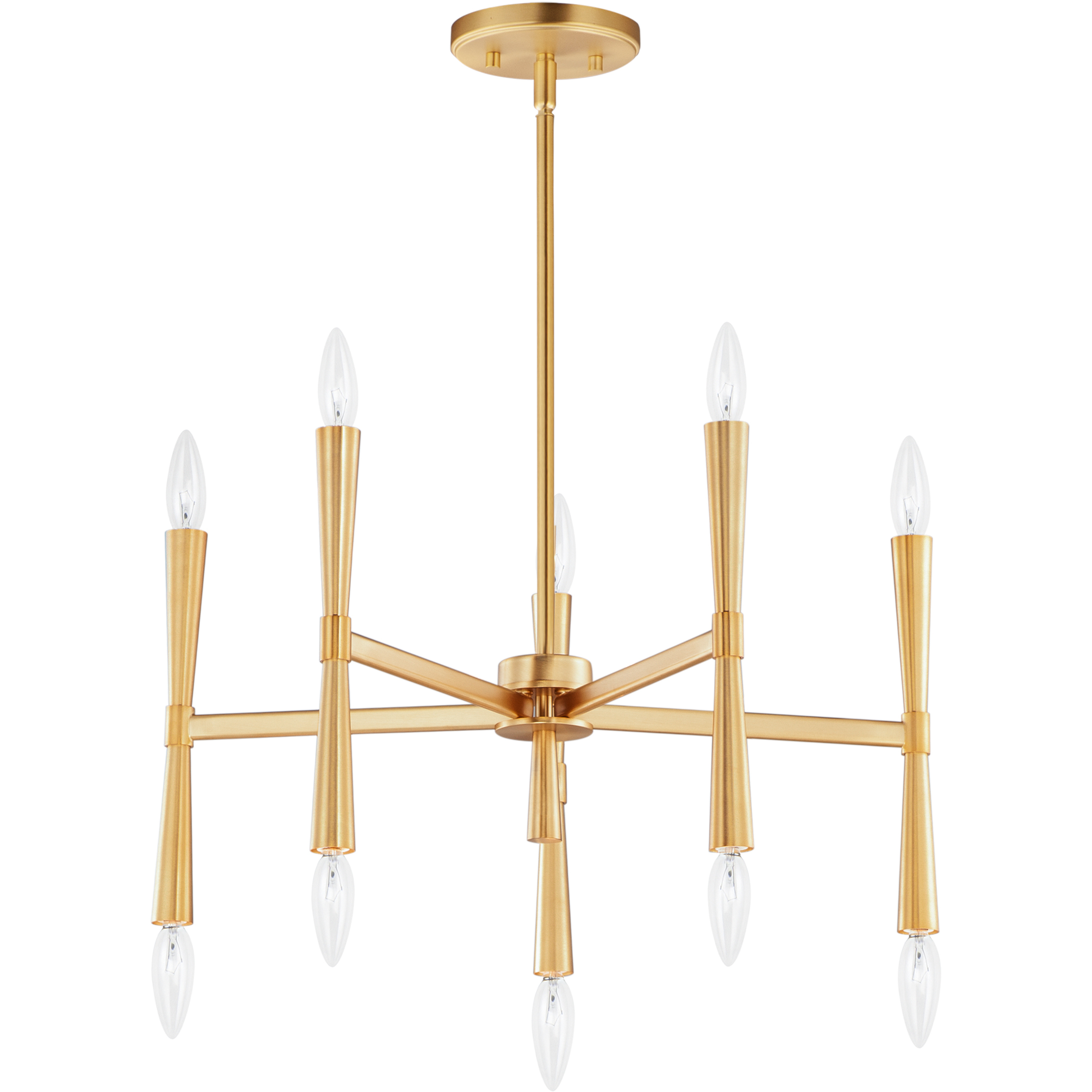 Rome 10 Light 23.5 inch Satin Brass Chandelier Ceiling Light