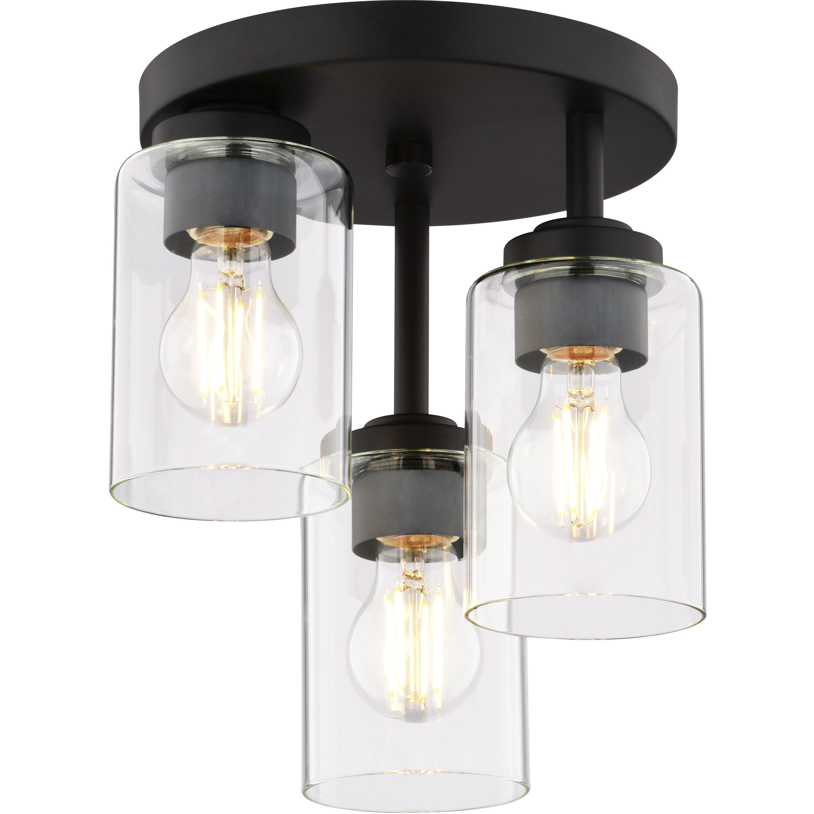 Park Ridge 3 Light 10.5 inch Matte Black Flush Mount Ceiling Light