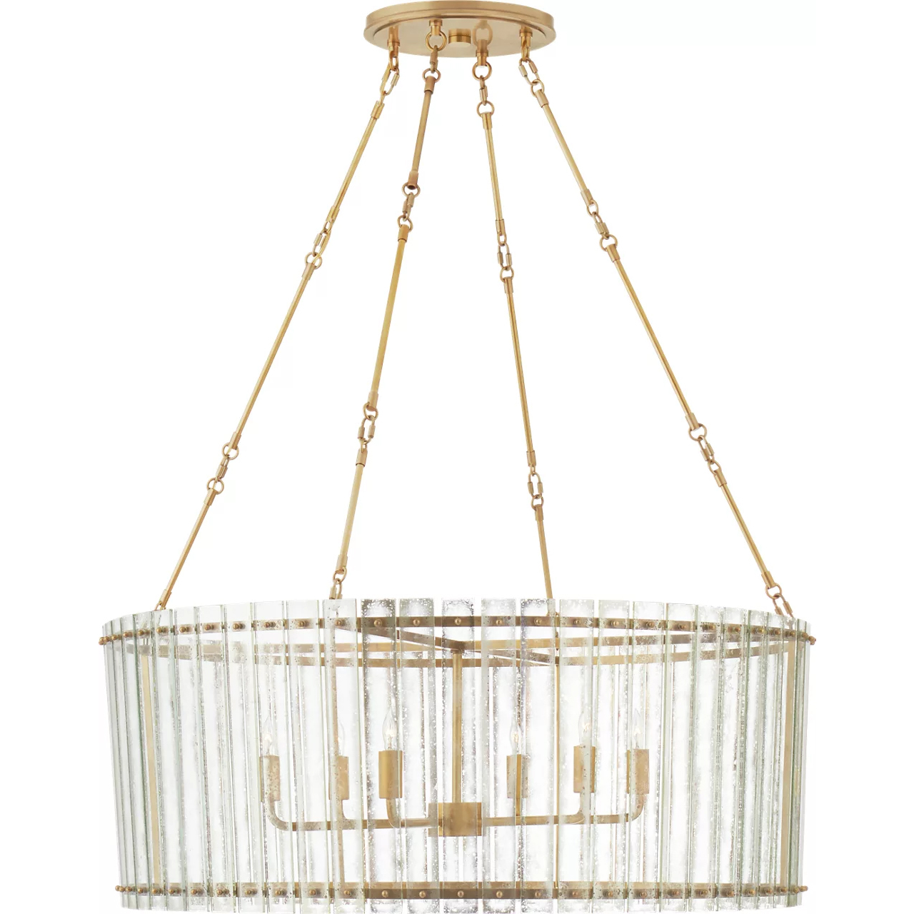 Carrier and Company Cadence 6 Light 36.5 inch Hand-Rubbed Antique Brass Chandelier Ceiling Light, Large