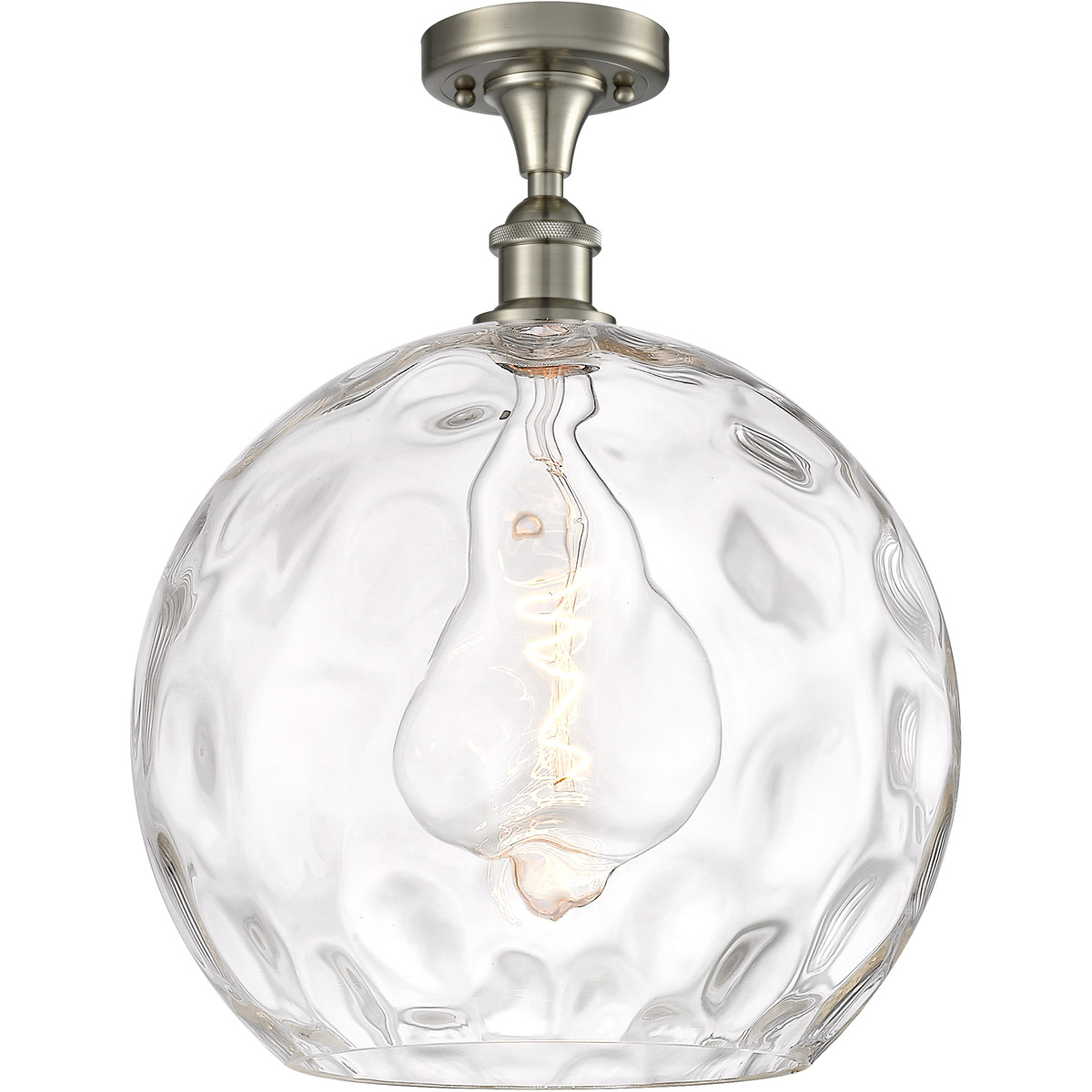 Ballston Athens Water Glass LED 13.75 inch Brushed Satin Nickel Semi-Flush Mount Ceiling Light