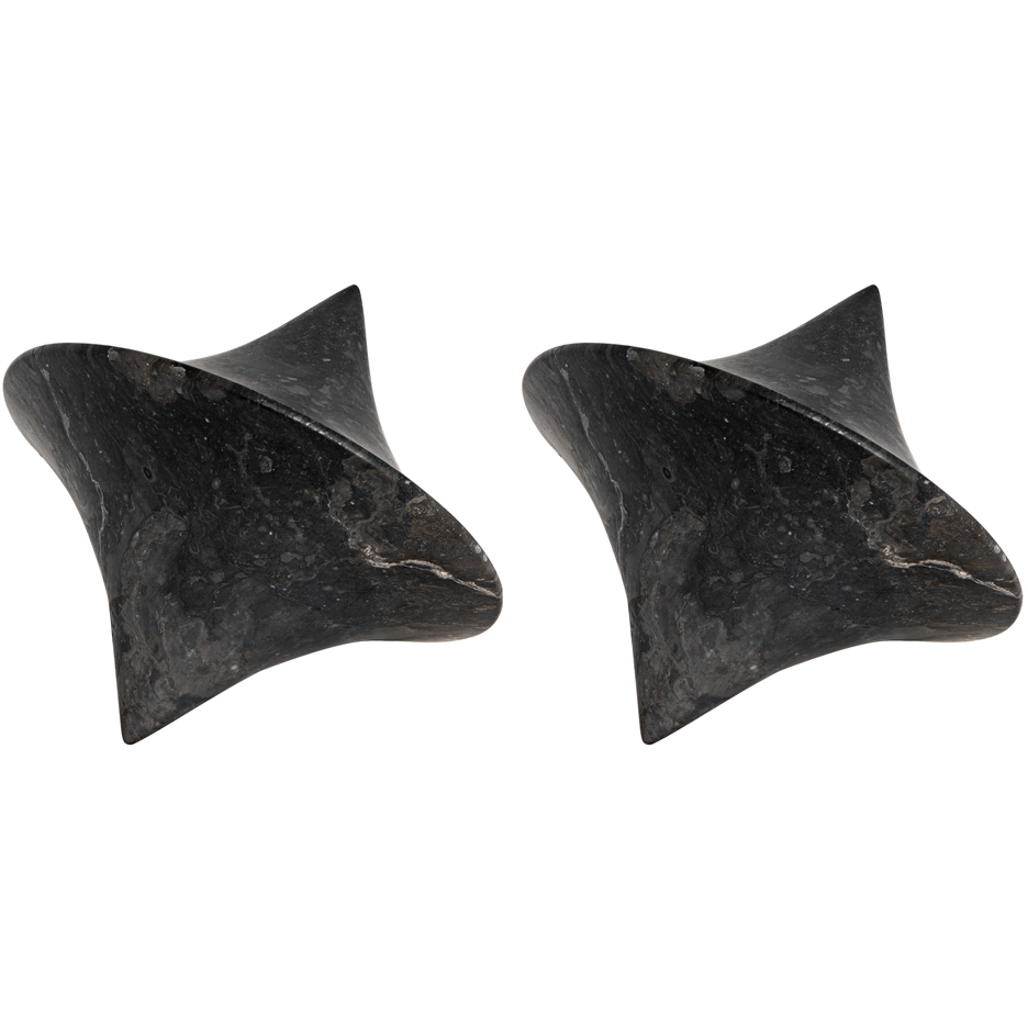 Simone Black Marble Object, Set of 2