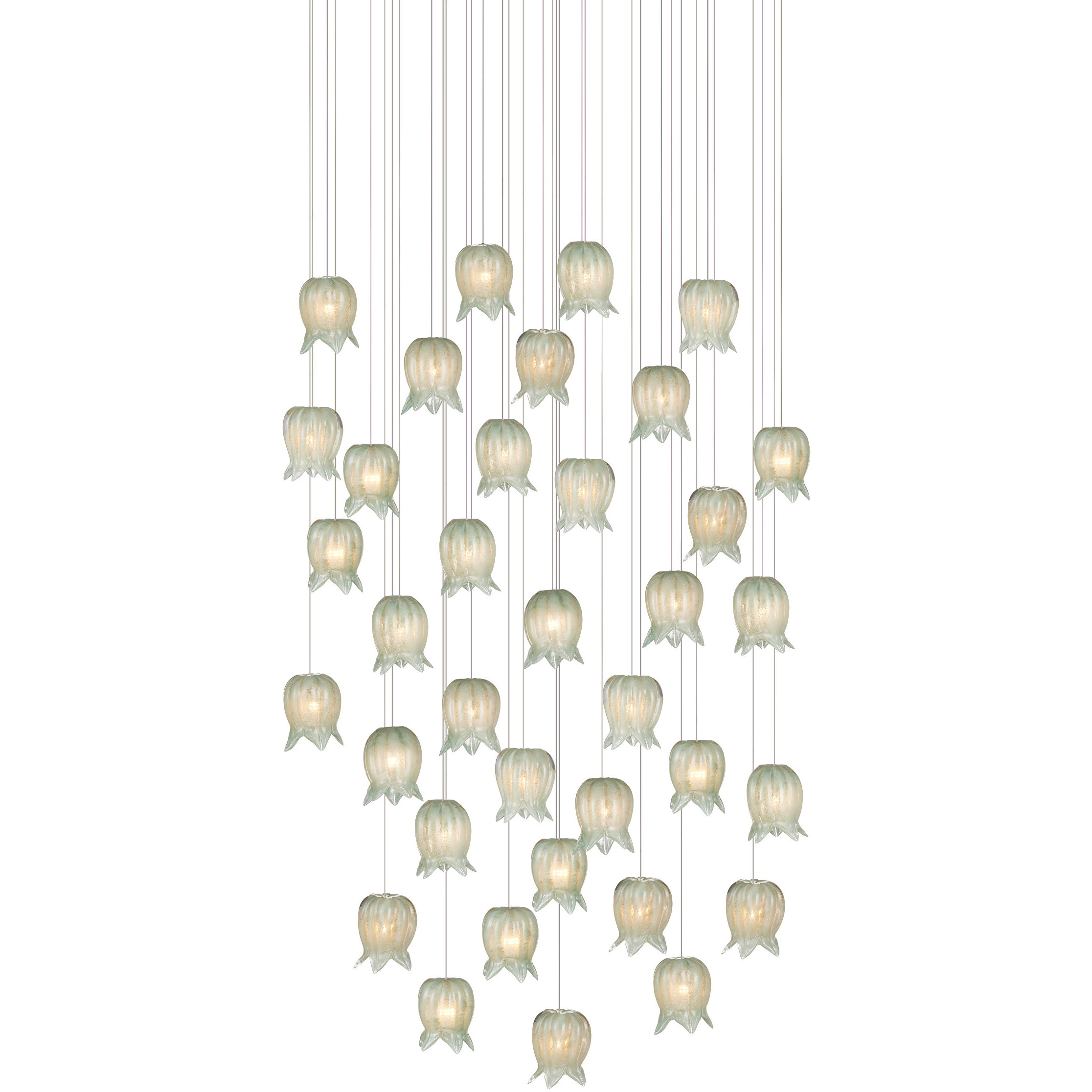 Polpo 36 Light 33 inch Silver Multi-Drop Pendant Ceiling Light