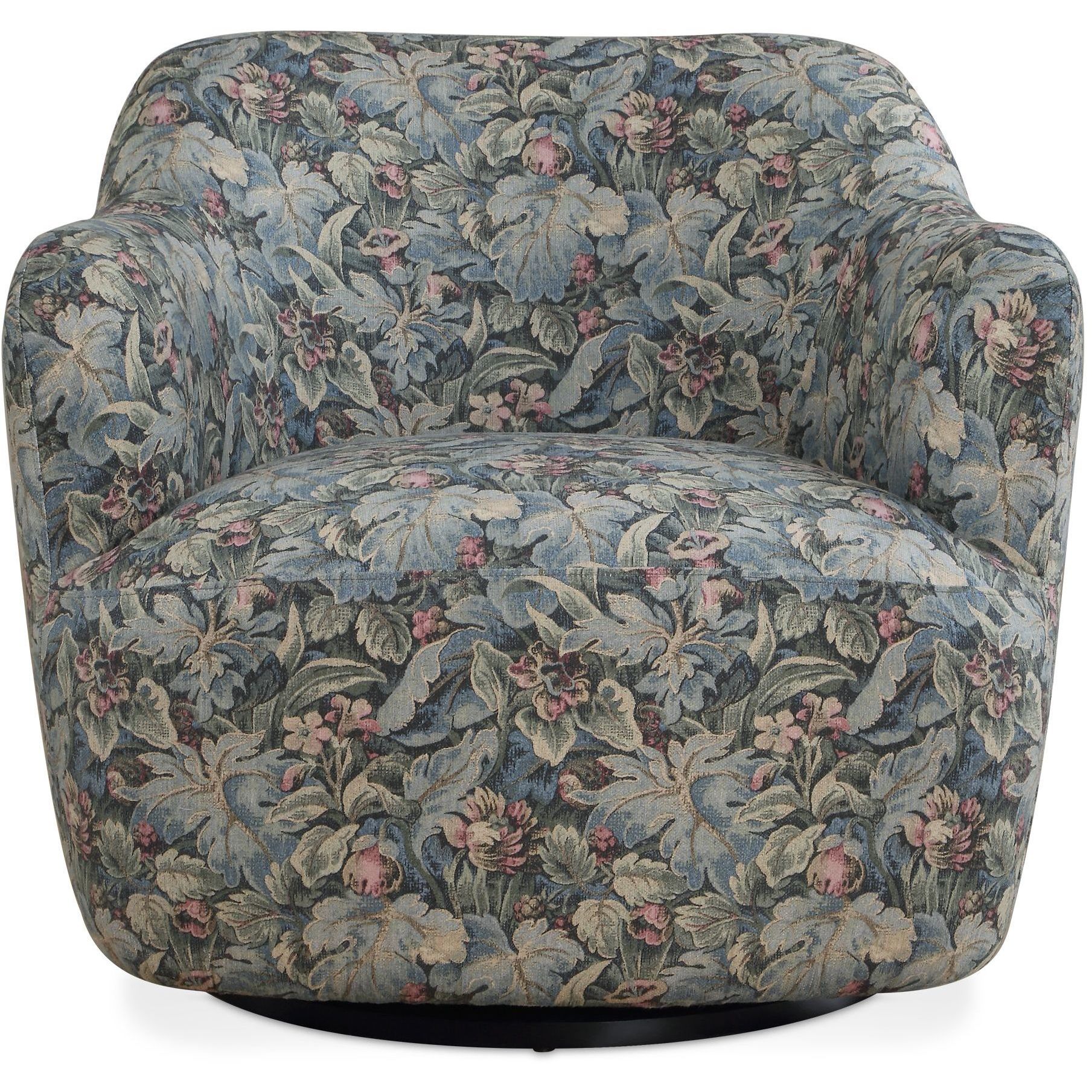 Ansel Sage and Blue and Blush and Black Swivel Chair