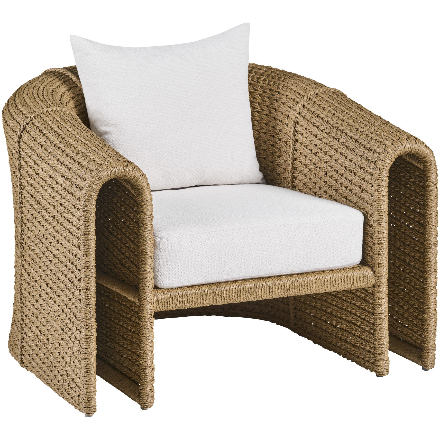 Julien Pearl and Tan Outdoor Lounge Chair