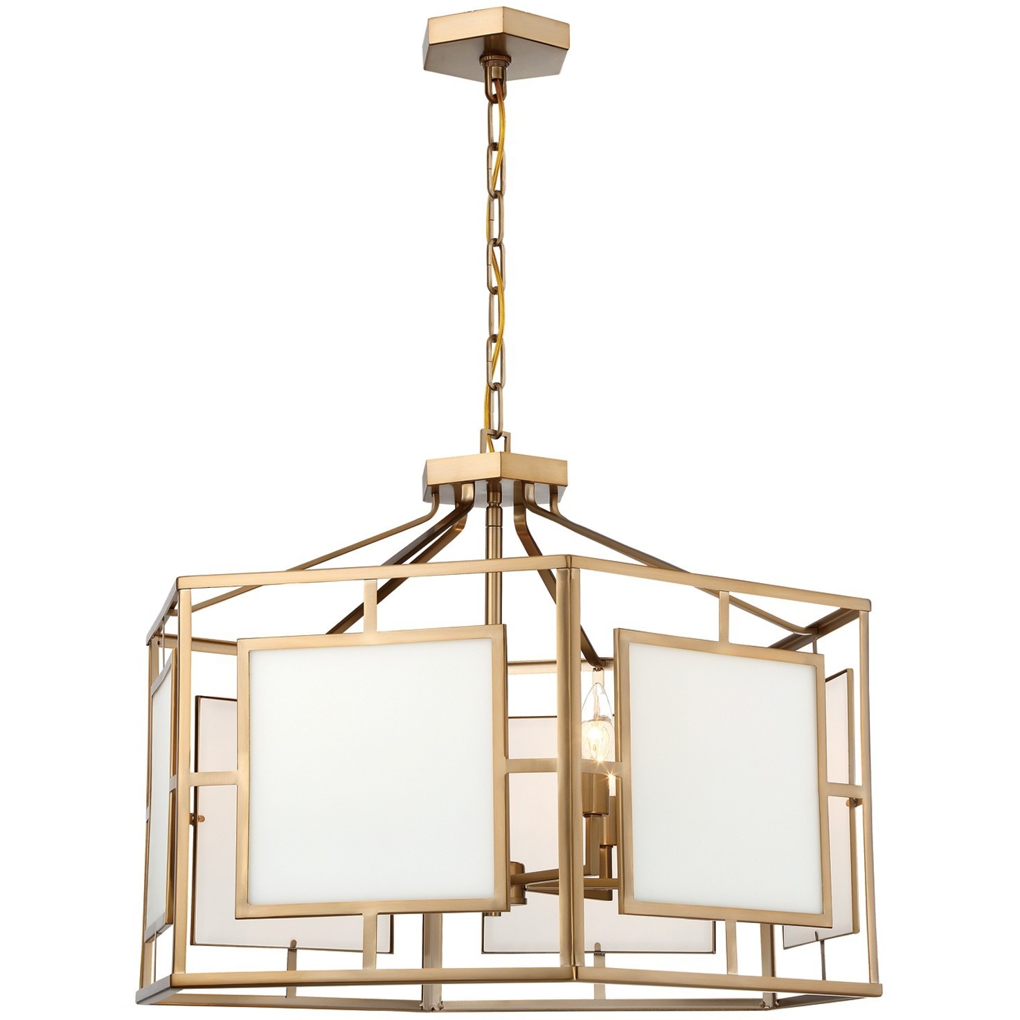 Hillcrest 6 Light 28 inch Vibrant Gold Lantern Chandelier Ceiling Light