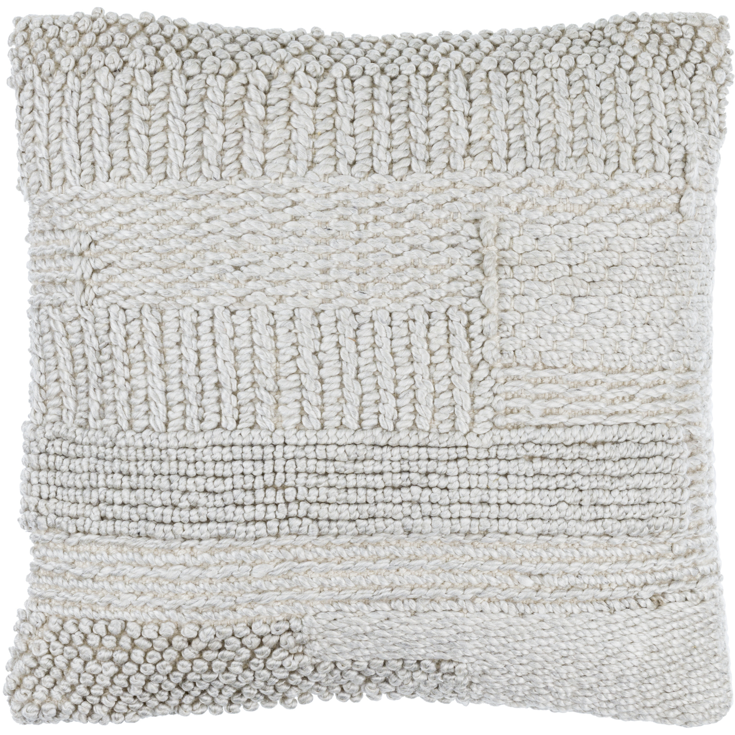 Nauru 18 X 18 inch Light Silver/Off-White/Light Grey/Ash Accent Pillow