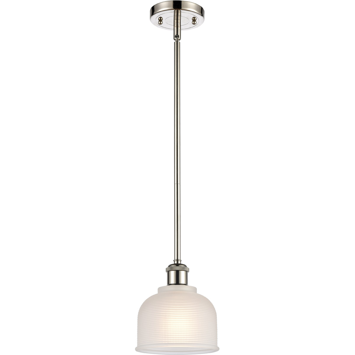 Ballston Dayton LED 6 inch Polished Nickel Pendant Ceiling Light in White Glass, Ballston