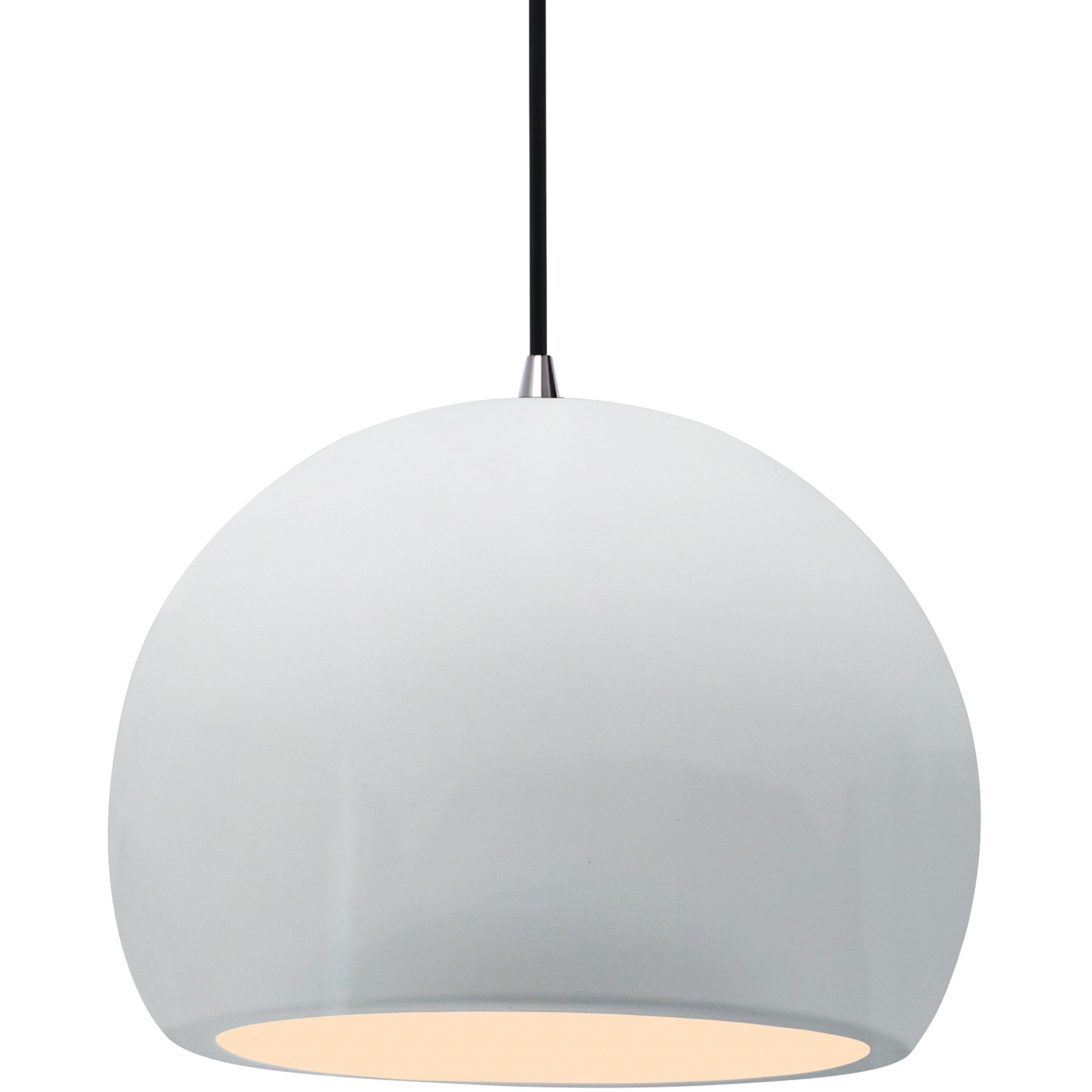 Radiance 1 Light 12.25 inch Gloss White and Brushed Nickel Pendant Ceiling Light