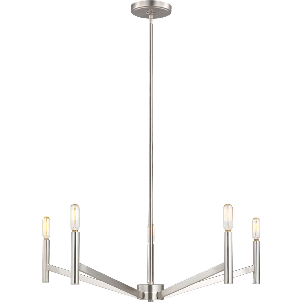 Vector 5 Light 28 inch Brushed Nickel Chandelier Ceiling Light