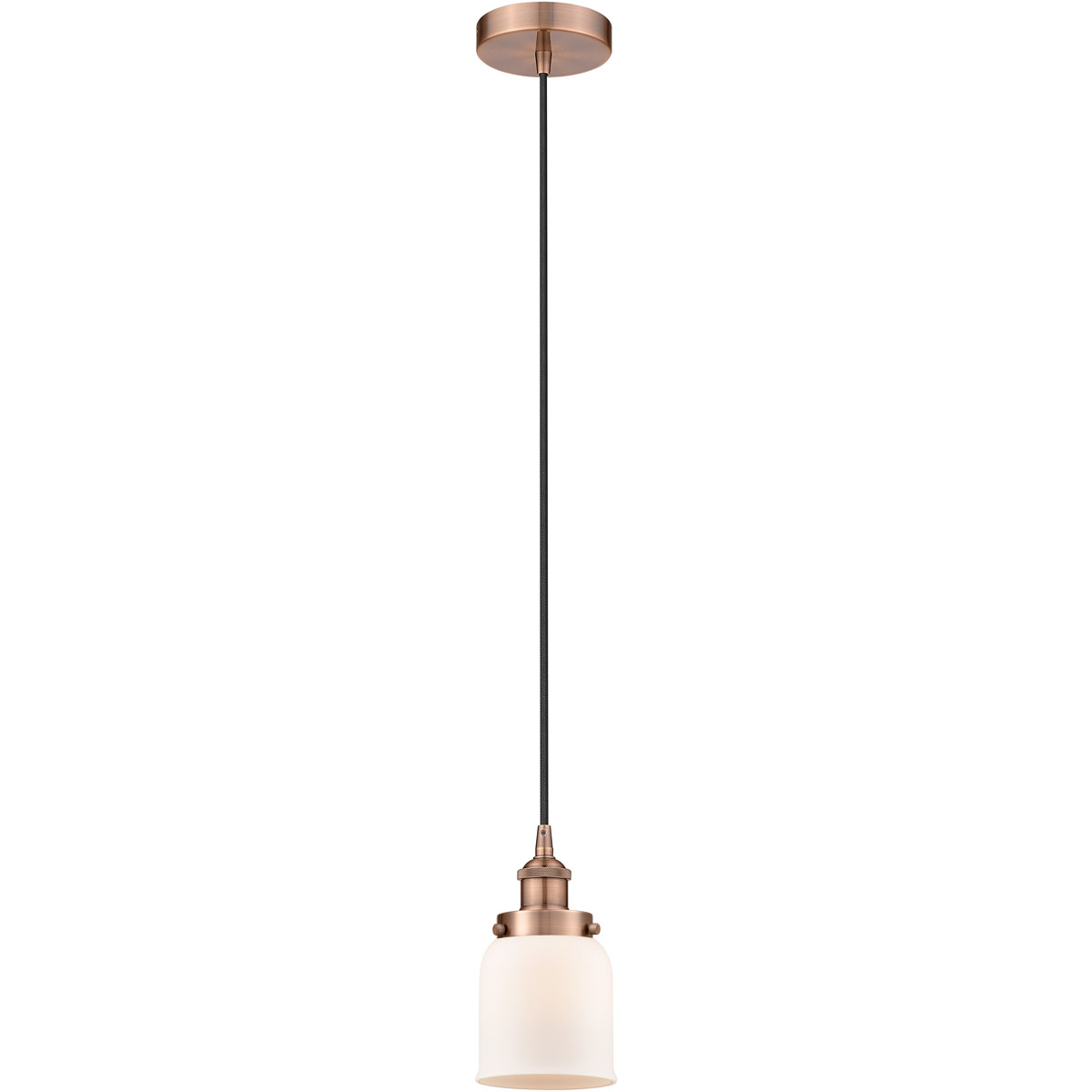 Edison Bell 1 Light 5 inch Antique Copper Mini Pendant Ceiling Light
