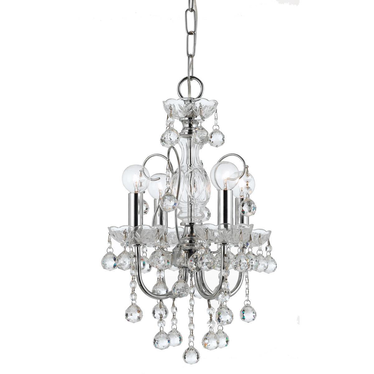 Imperial 4 Light 12 inch Polished Chrome Mini Chandelier Ceiling Light