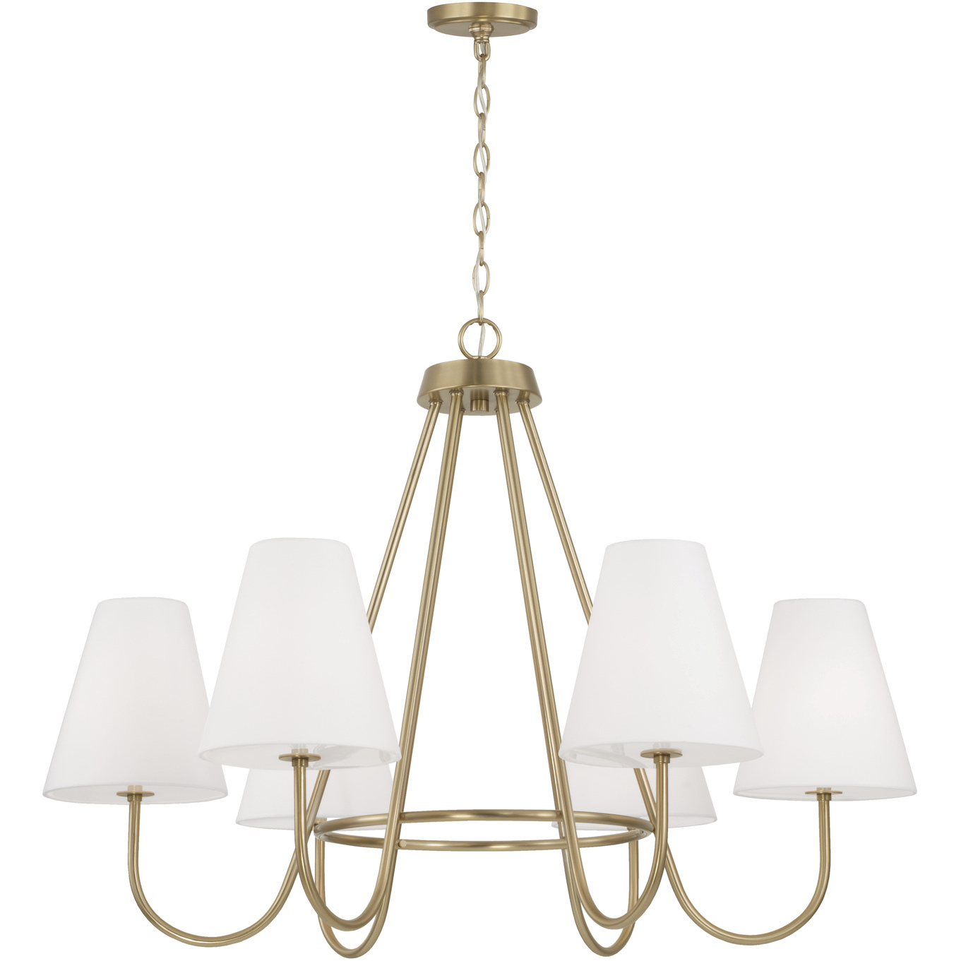 Julia 6 Light 36 inch Matte Brass Chandelier Ceiling Light