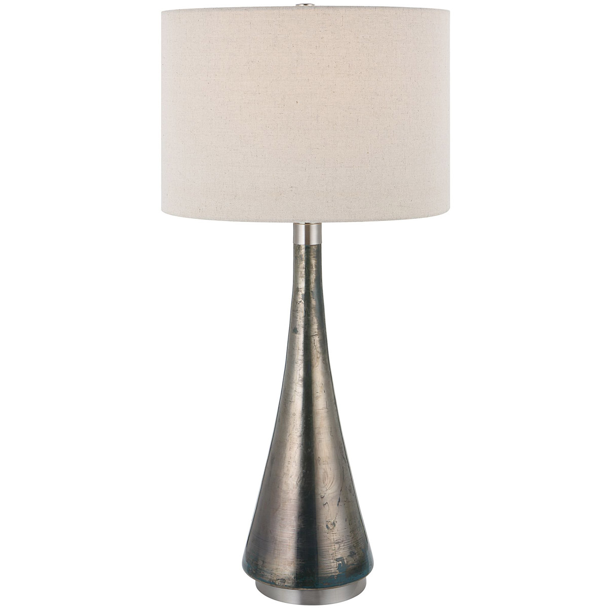 Contour 34 inch 150.00 watt Blue-Green Metallic Glass and Brushed Nickel Table Lamp Portable Light, Tall
