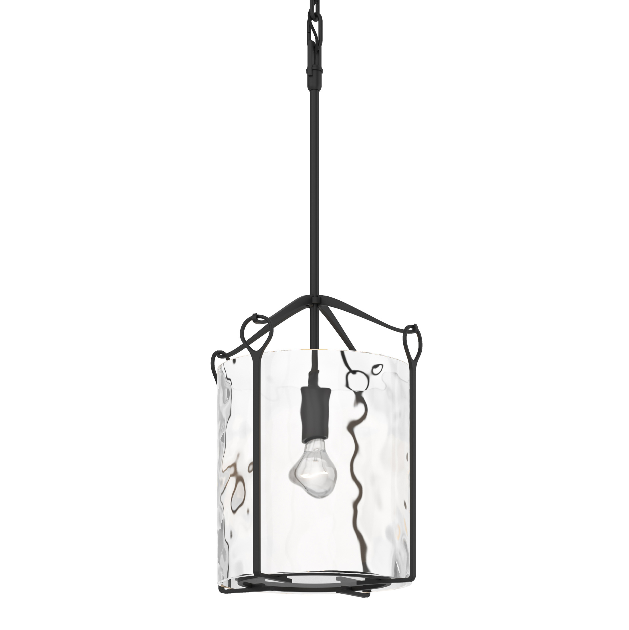 Bow 1 Light 9.8 inch Black Mini Pendant Ceiling Light in Water, Tall