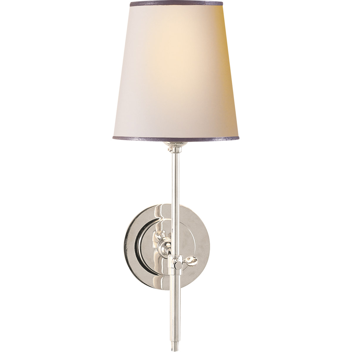 Thomas O'Brien Bryant 1 Light 5.5 inch Polished Nickel Sconce Wall Light in Natural Paper with Silver Trim