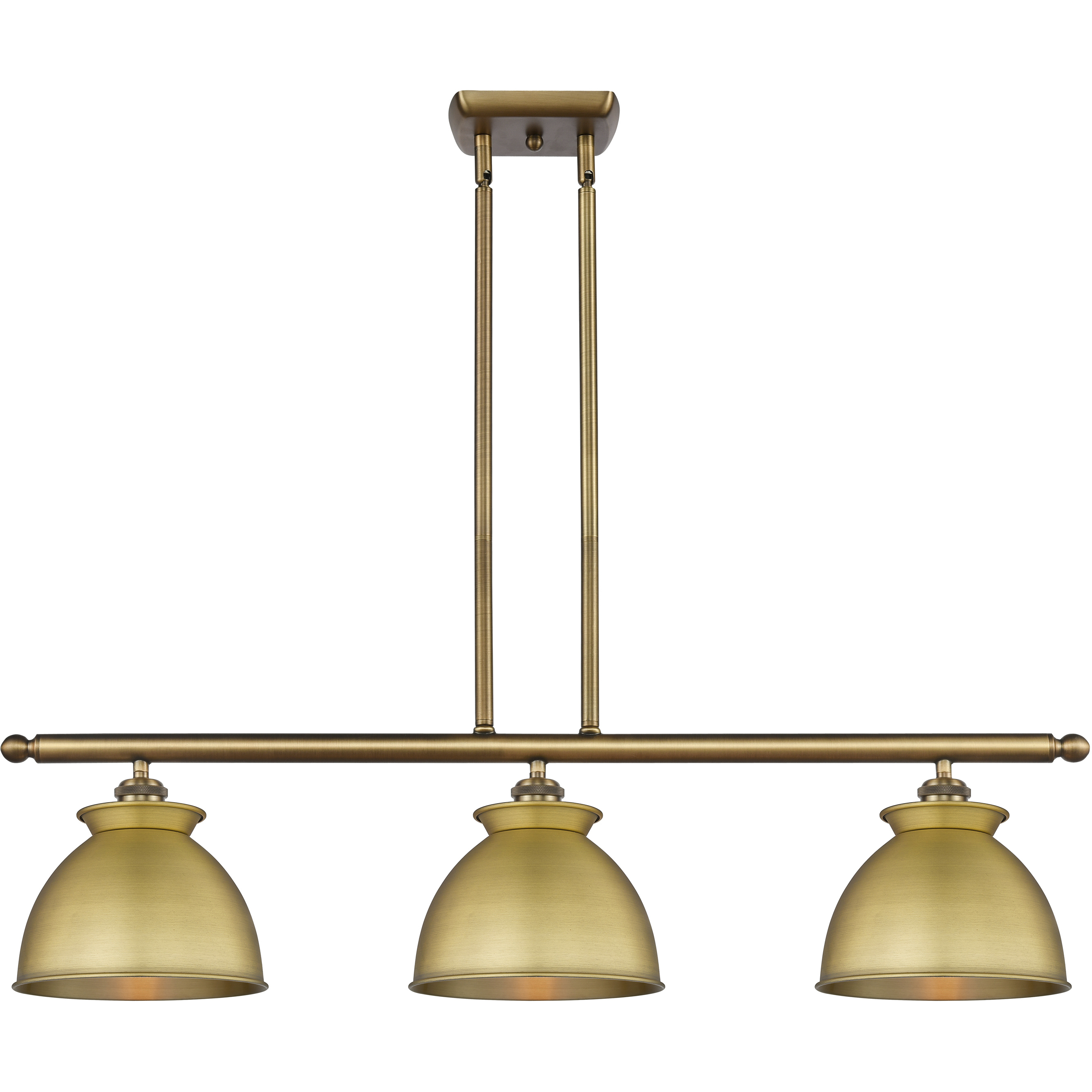 Adirondack 3 Light 36 inch Brushed Brass Island Light Ceiling Light in Incandescent