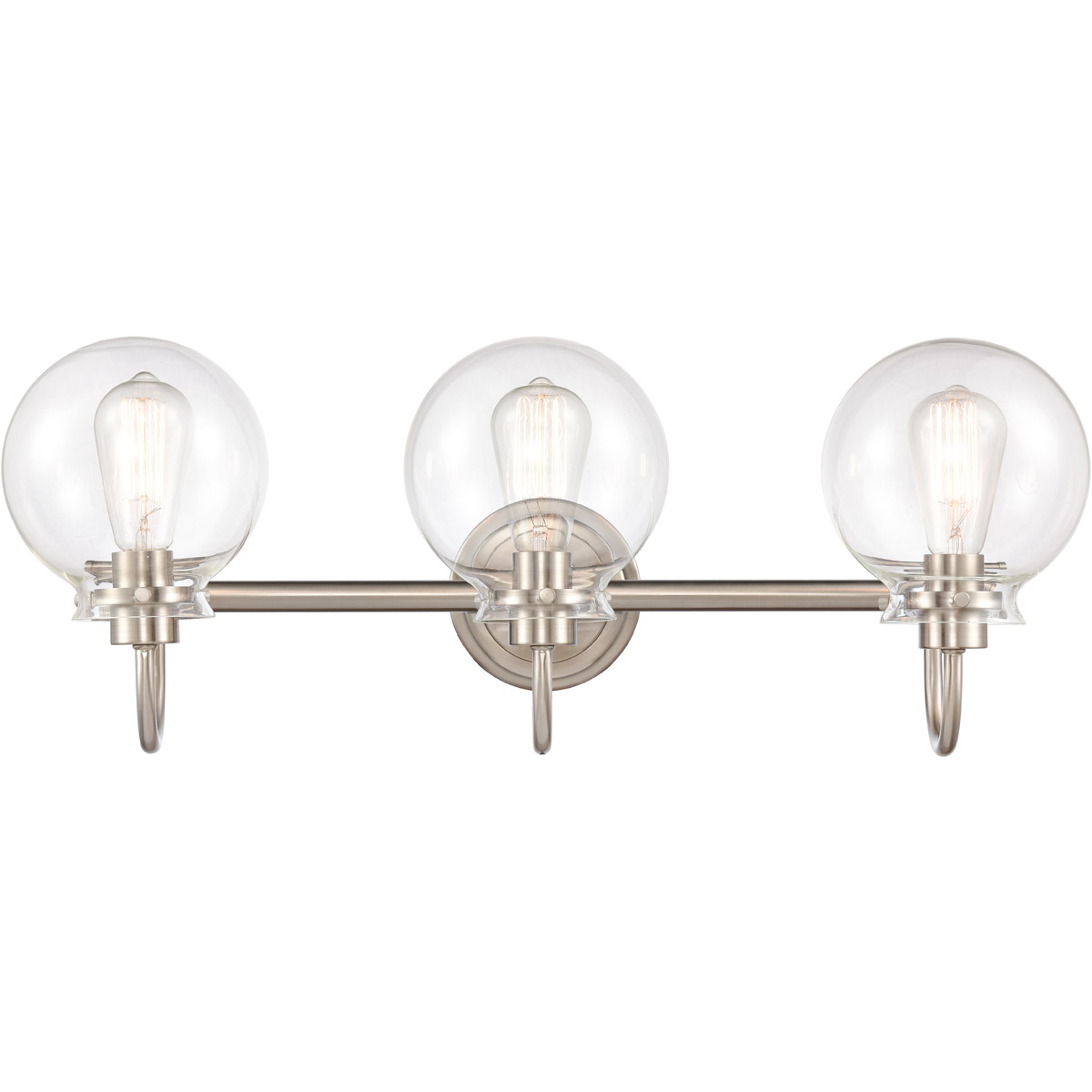 Olivia 3 Light 27.38 inch Satin Nickel Bath Vanity Light Wall Light