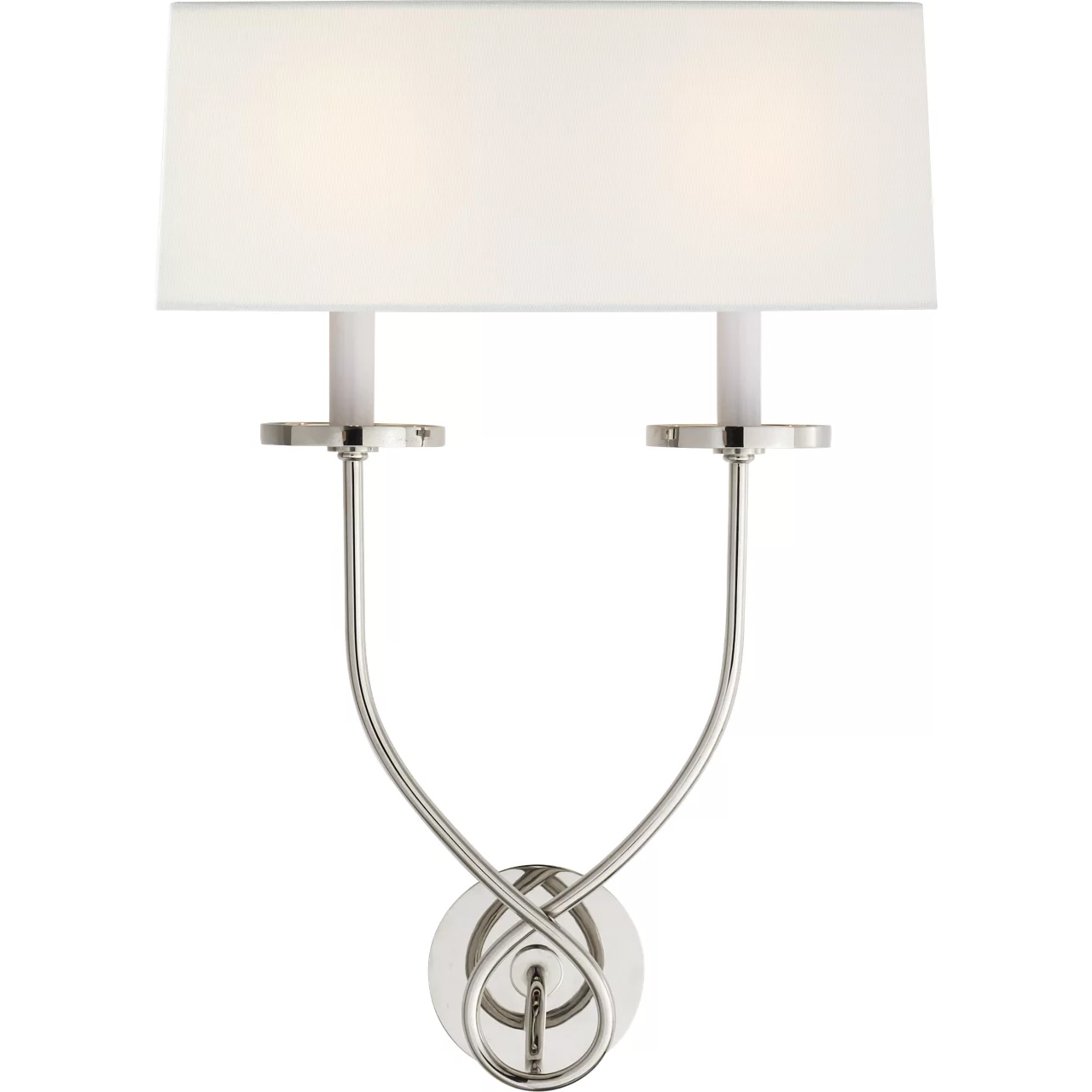 Chapman & Myers Symmetric Twist 2 Light 14.5 inch Polished Nickel Double Sconce Wall Light in Linen