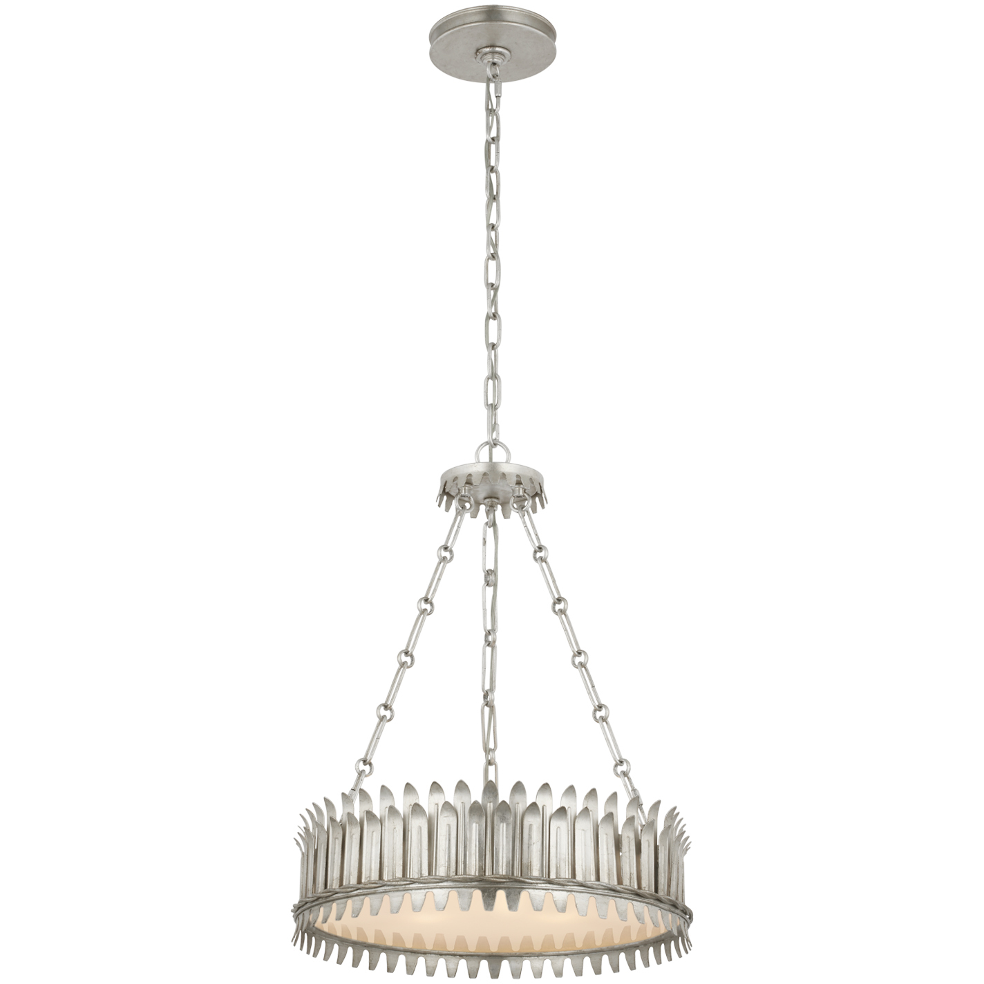 Suzanne Kasler Leslie LED 17.75 inch Burnished Silver Leaf Chandelier Ceiling Light