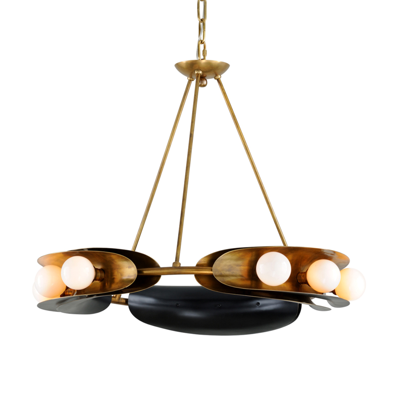 Hopper 9 Light 32 inch Vintage Brass and Bronze Chandelier Ceiling Light