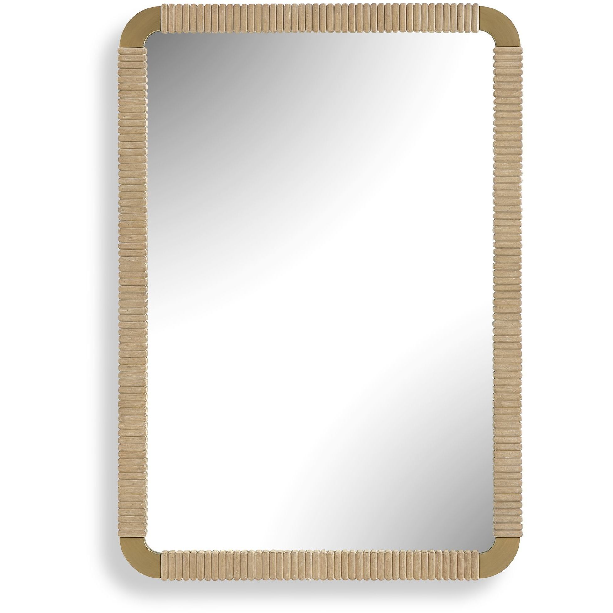 Heinrich 40 X 28 inch Alder Wood and Antique Brass Mirror