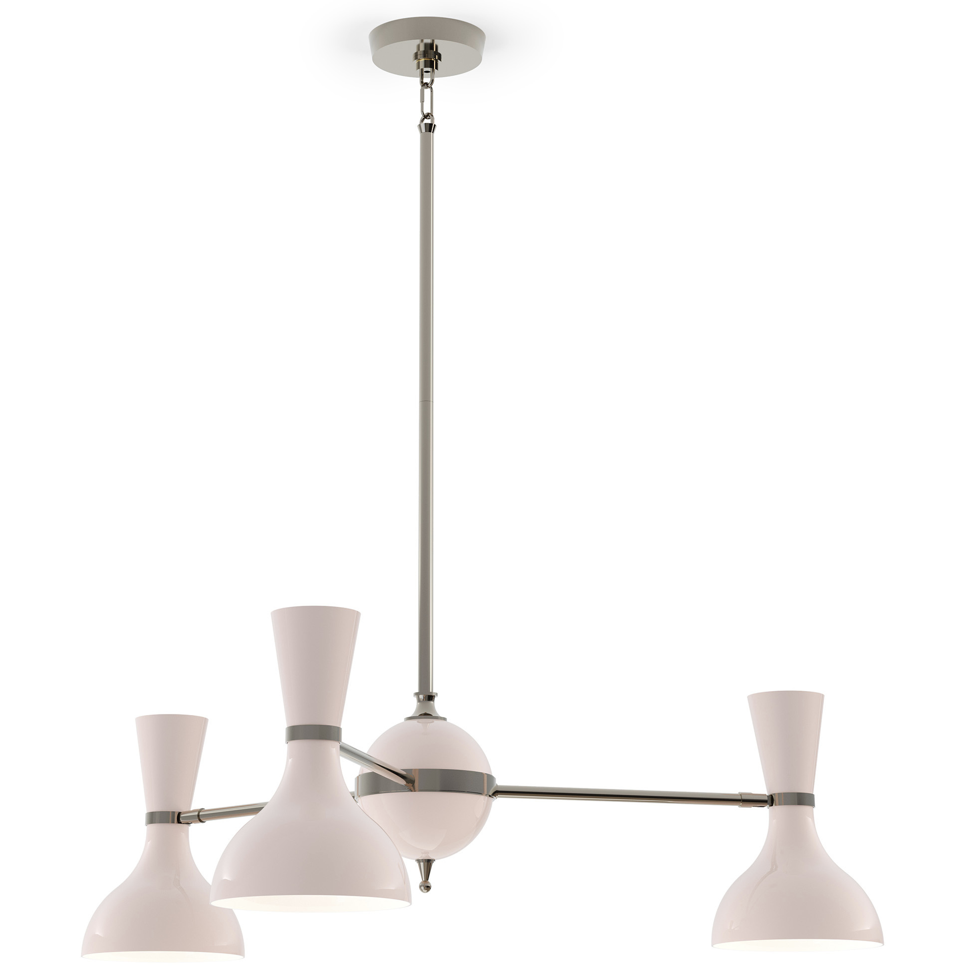 Clare 3 Light 27.75 inch Polished Nickel Chandelier Ceiling Light in Rose Water