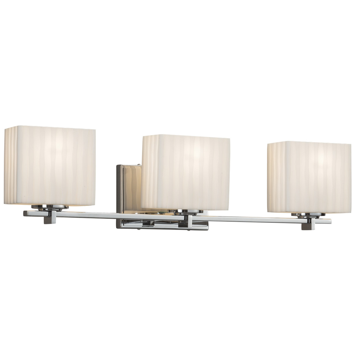 Porcelina 3 Light 25.75 inch Polished Chrome Vanity Light Wall Light in Pleats, Incandescent
