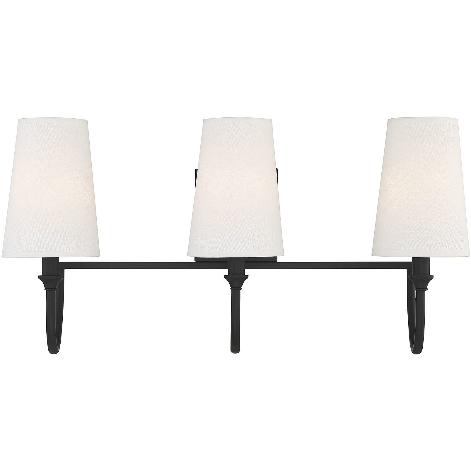 Cameron 3 Light 24 inch Matte Black Bathroom Vanity Light Wall Light, Essentials