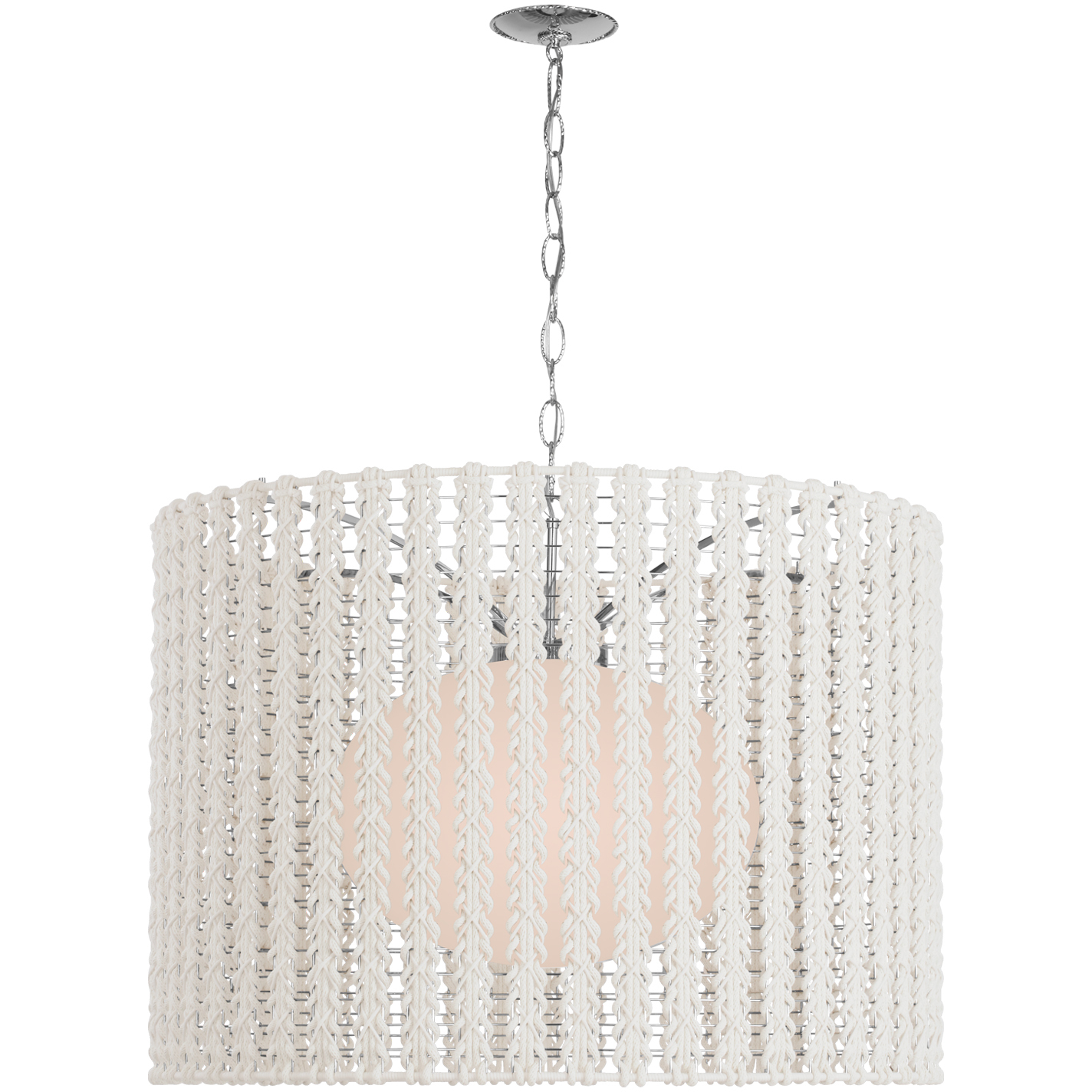 Fisher Weisman Catania LED 39.25 inch Polished Nickel Hanging Shade Ceiling Light