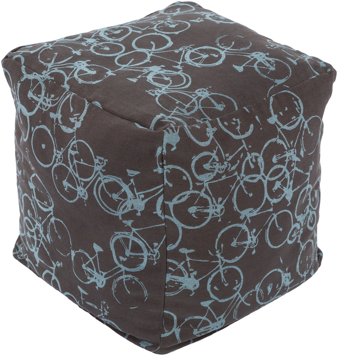 Peddle Power Black / Sky Blue Pouf
