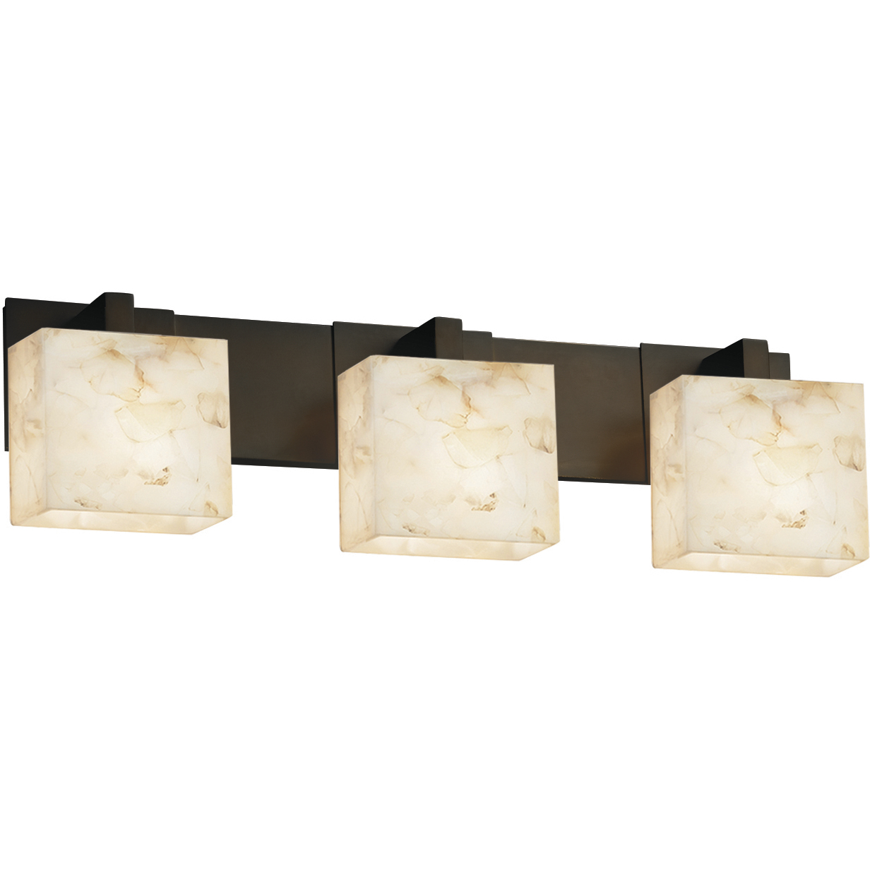 Alabaster Rocks LED 27 inch Matte Black Bath Bar Wall Light in 2100 Lm LED, Square with Flat Rim, Modular