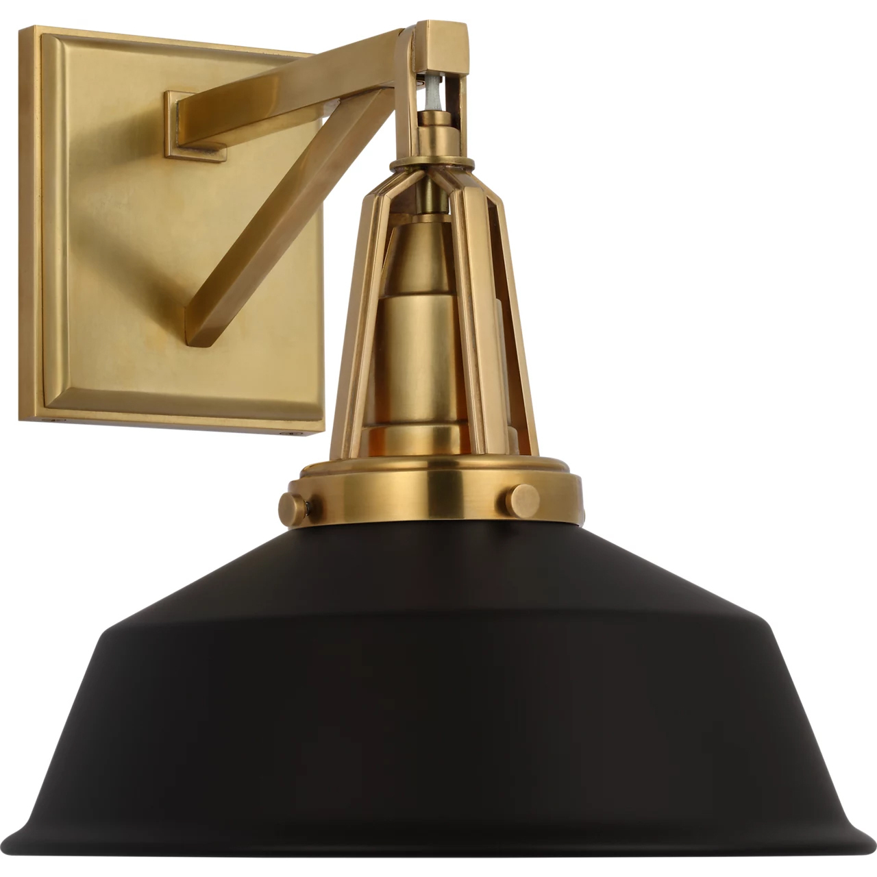 Chapman & Myers Layton LED 10 inch Antique-Burnished Brass Sconce Wall Light in Matte Black