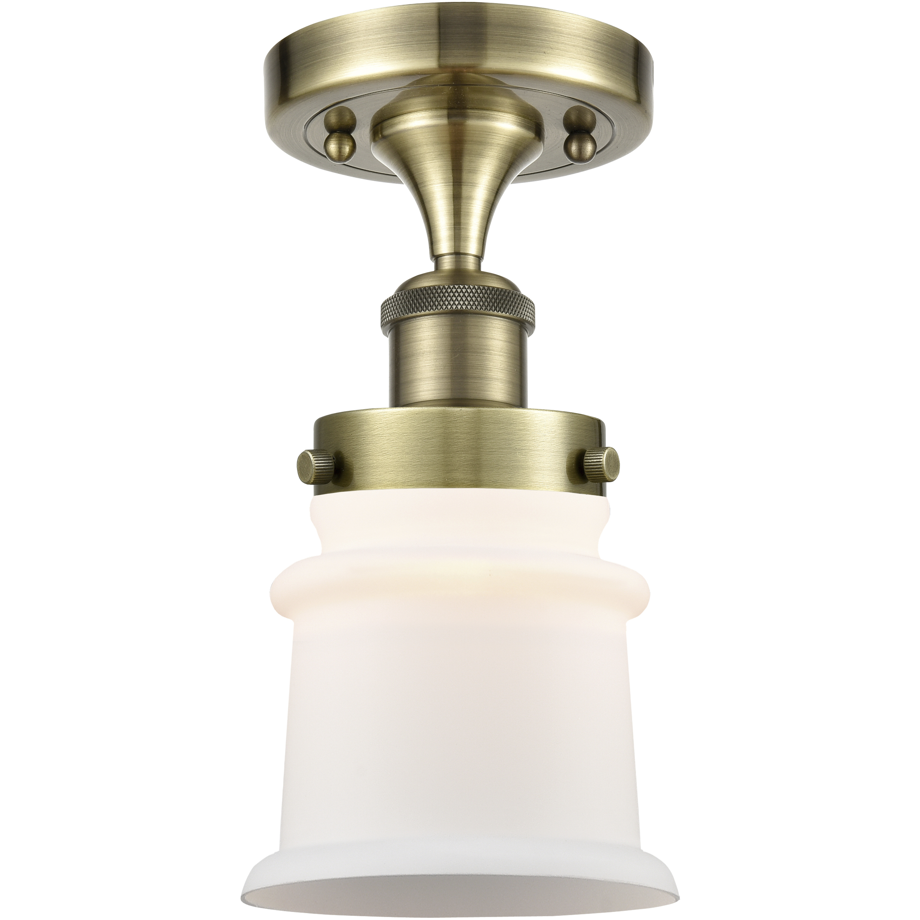 Canton 1 Light 5.25 inch Antique Brass Semi-Flush Mount Ceiling Light