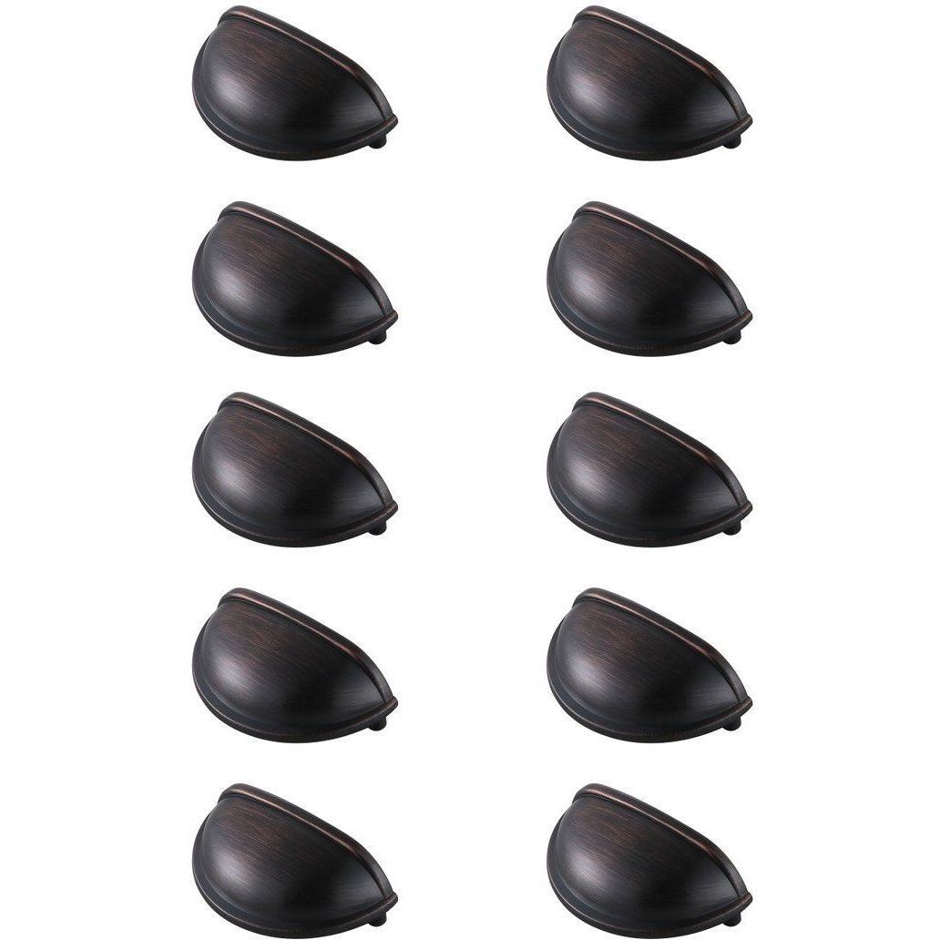 Atticus Oil-Rubbed Bronze Hardware Drawer Pull, Set of 10
