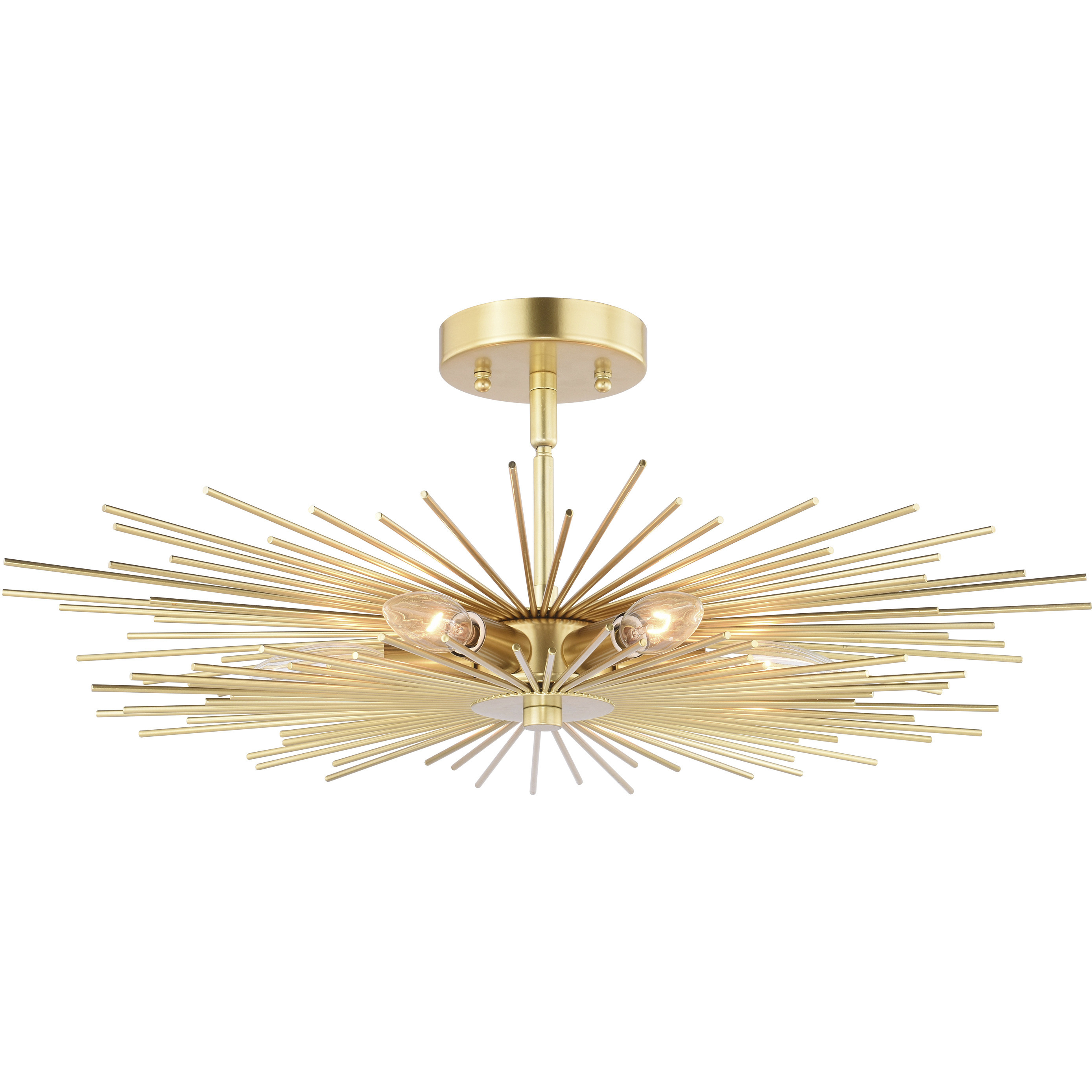 Nikko LED 24 inch Gold Semi-Flush Mount Ceiling Light