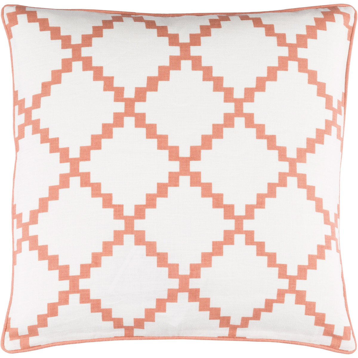 Parsons 20 inch White, Burnt Orange Pillow Kit