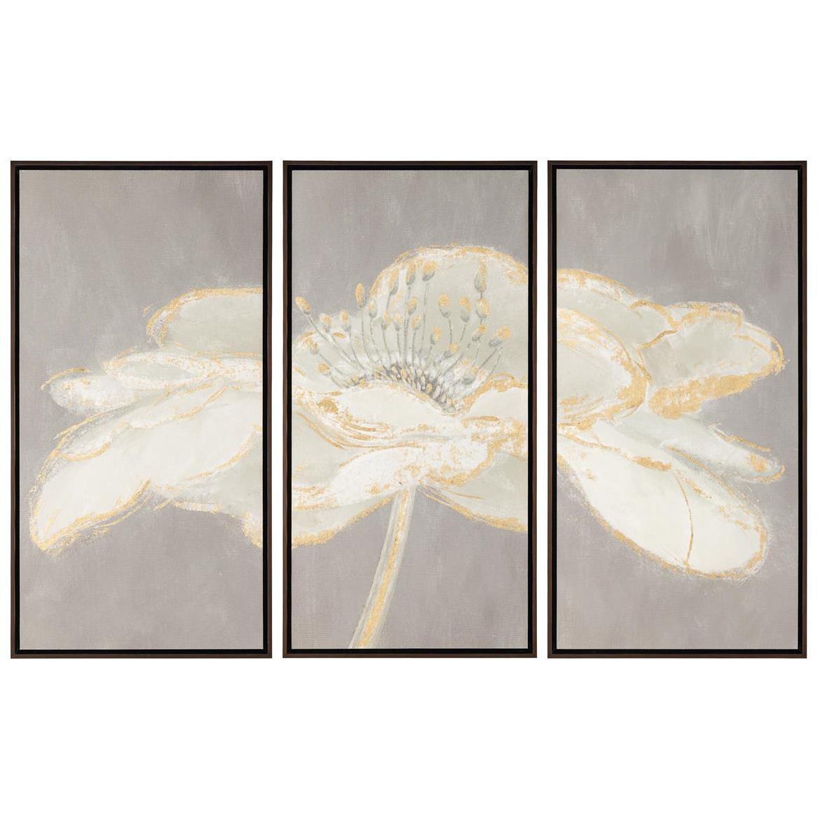 Linda Wood's Moon Daisy Triptych 49.87 X 25.87 inch Giclee, Set of 3