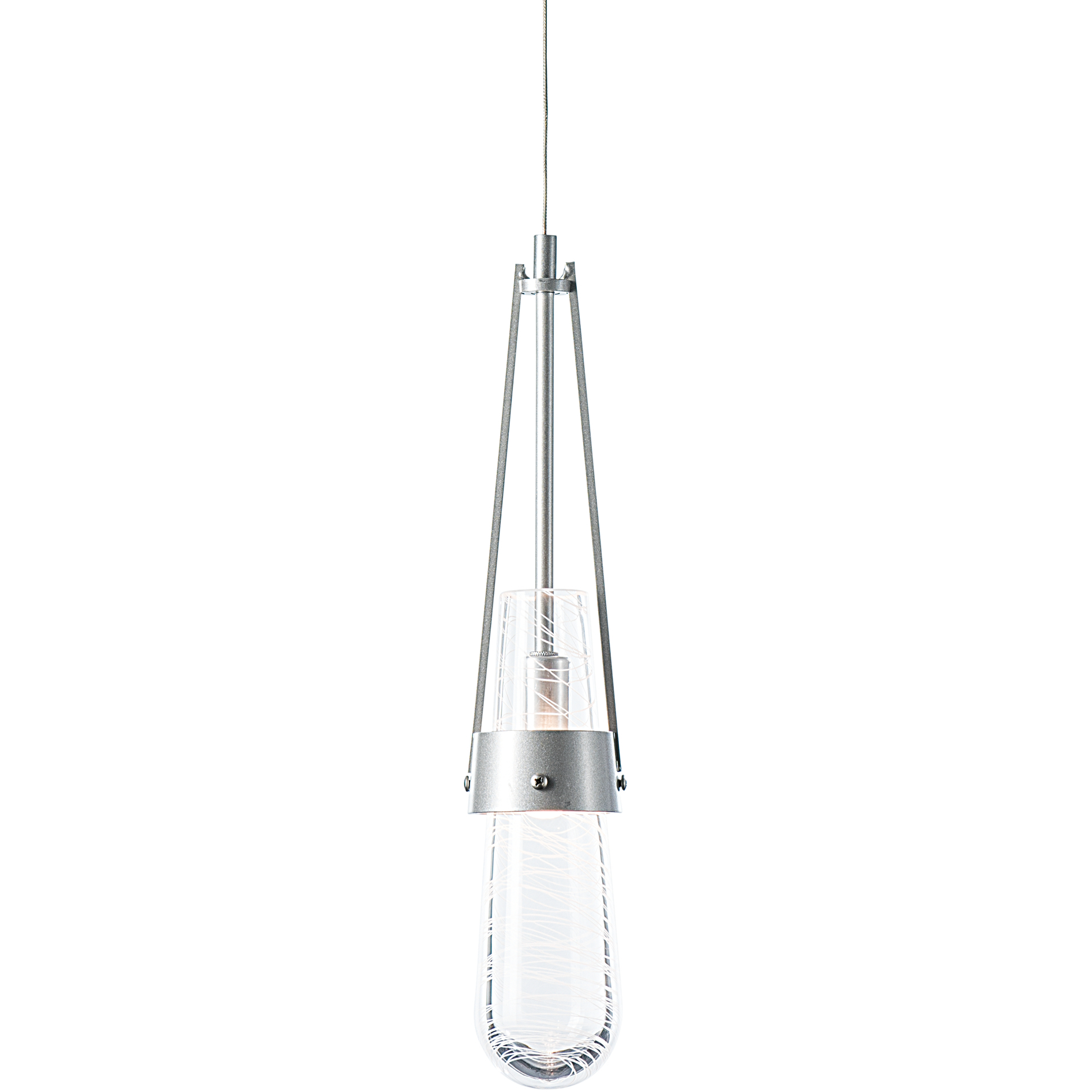 Link 1 Light 2.9 inch Sterling Mini Pendant Ceiling Light in Clear with White Threading